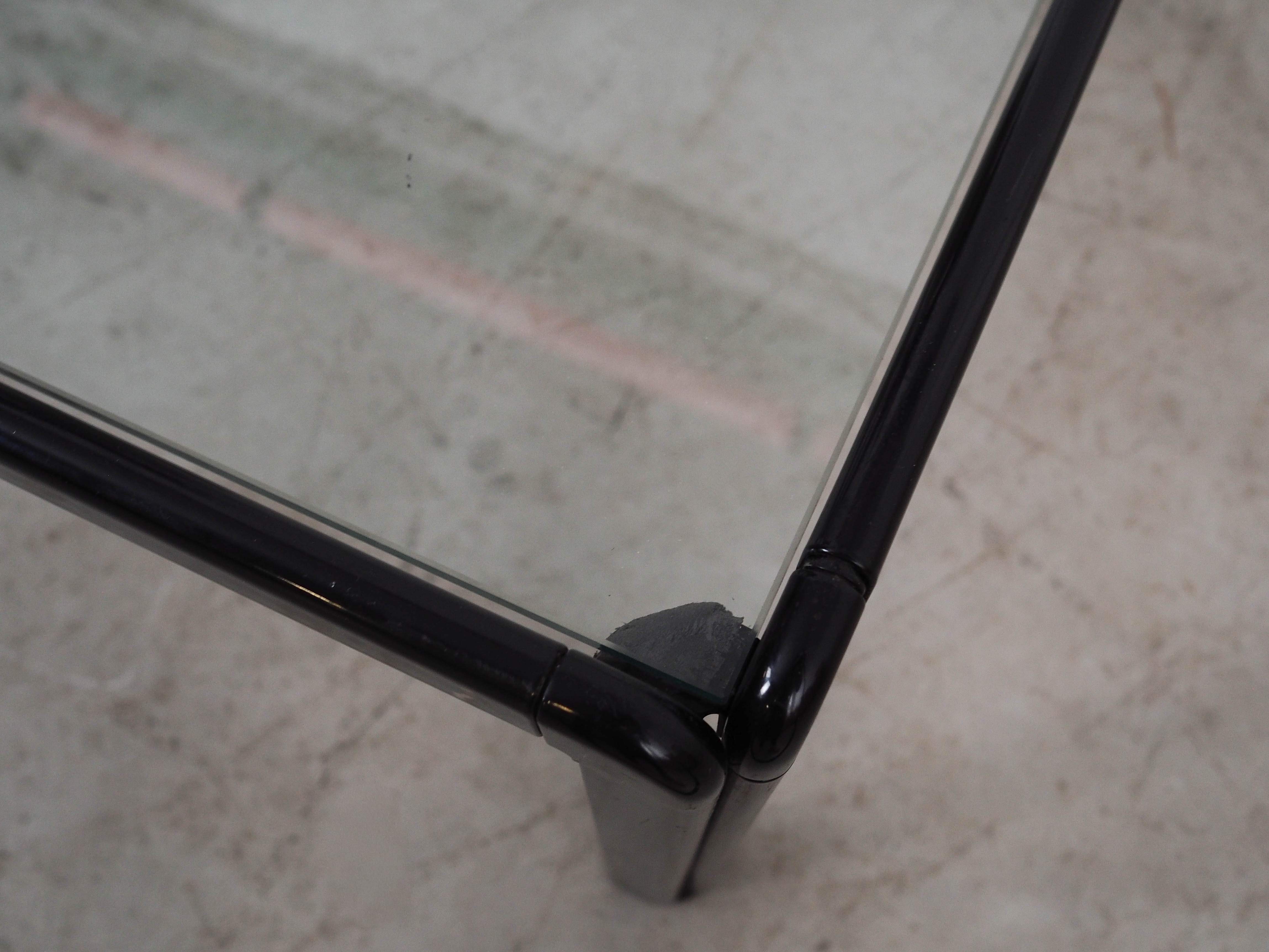 Square glass coffee table 1970s
