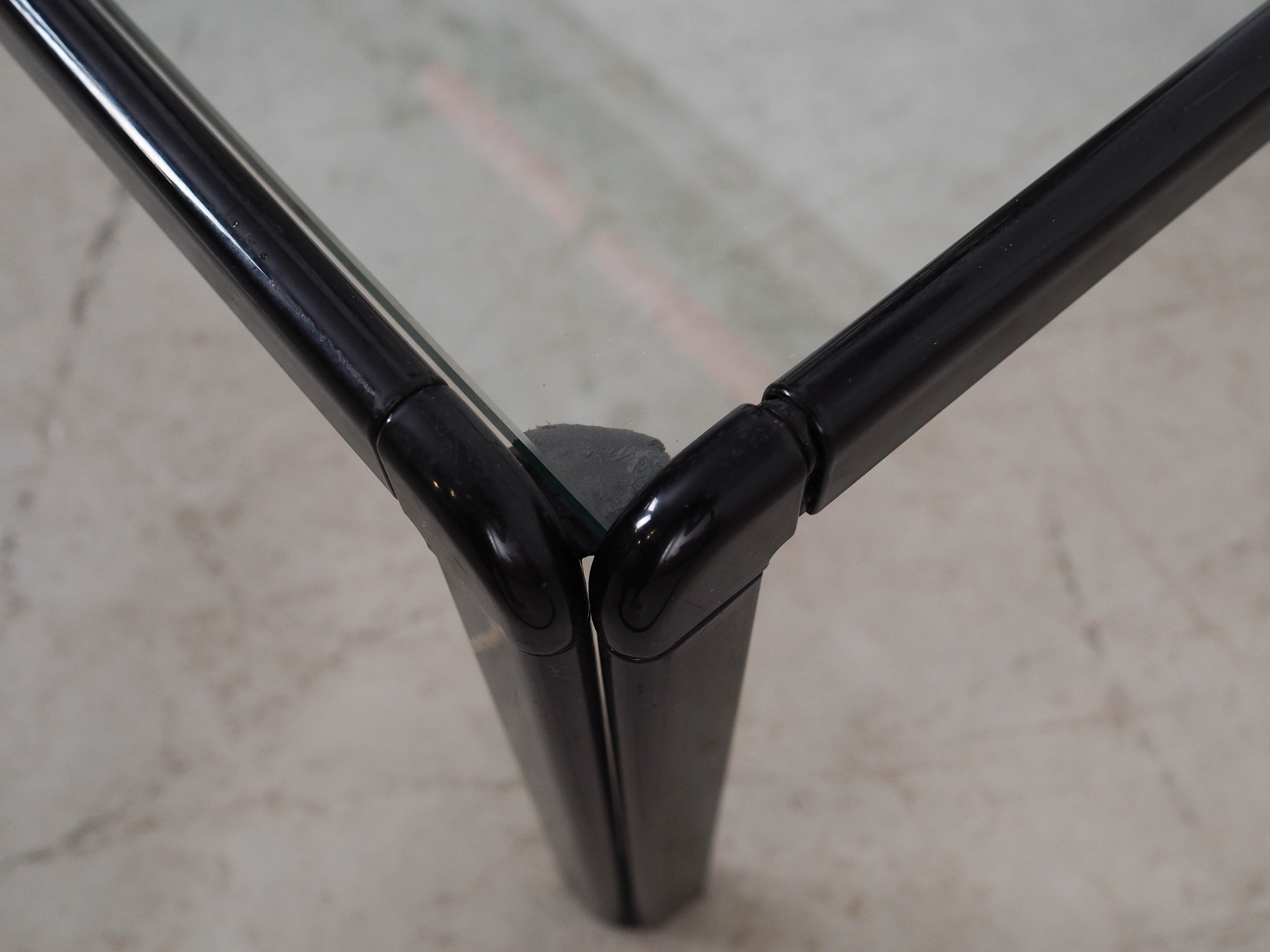 Quadratischer Glas-Couchtisch 1970er Jahre
