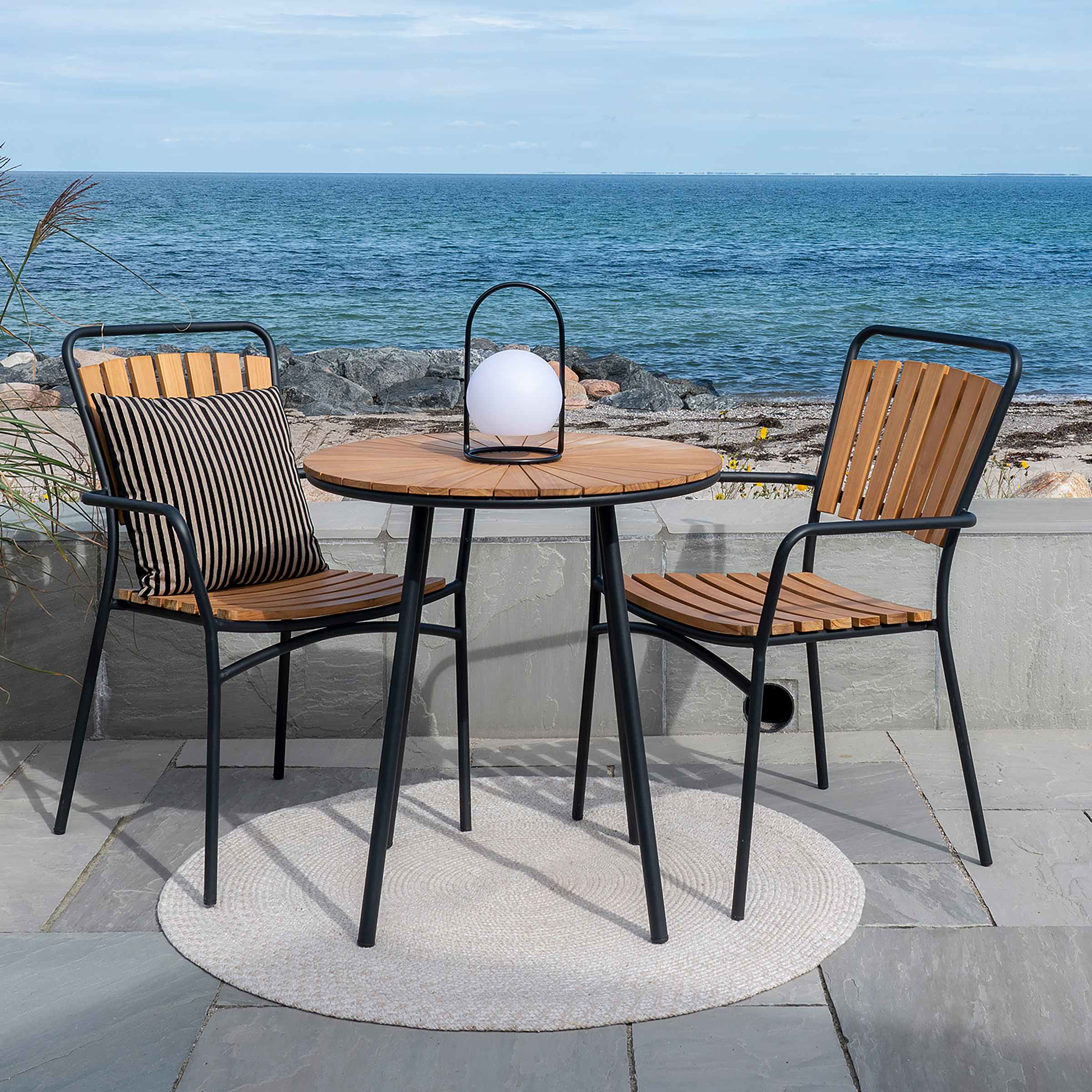 Beistelltisch Cleveland Schwarz Braun Stahl 70 x 74 x 70 cm