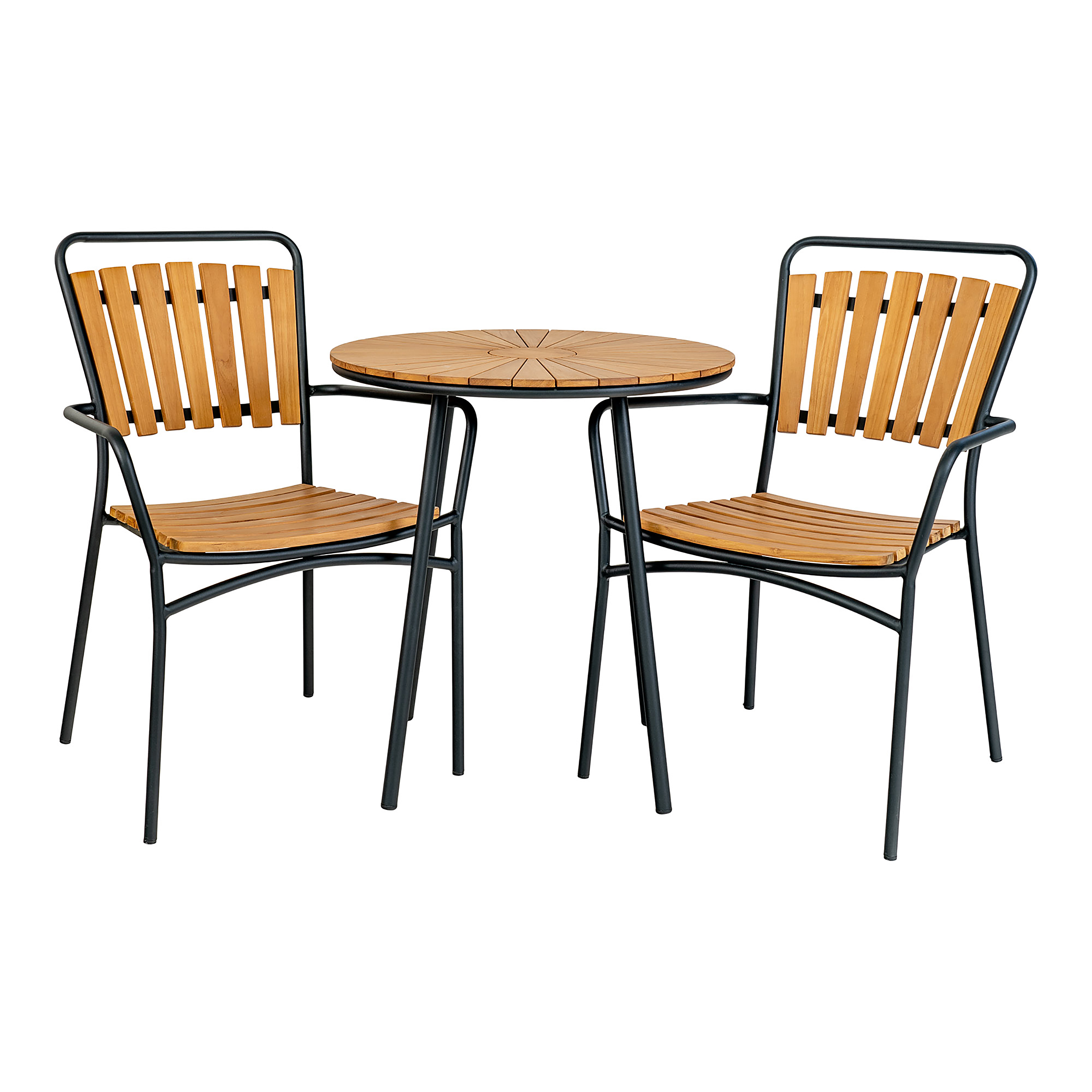 Beistelltisch Cleveland Schwarz Braun Stahl 70 x 74 x 70 cm