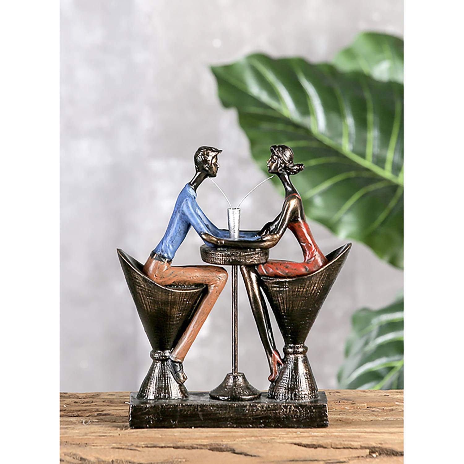 Skulptur Table for Two Kunstharz Bronze