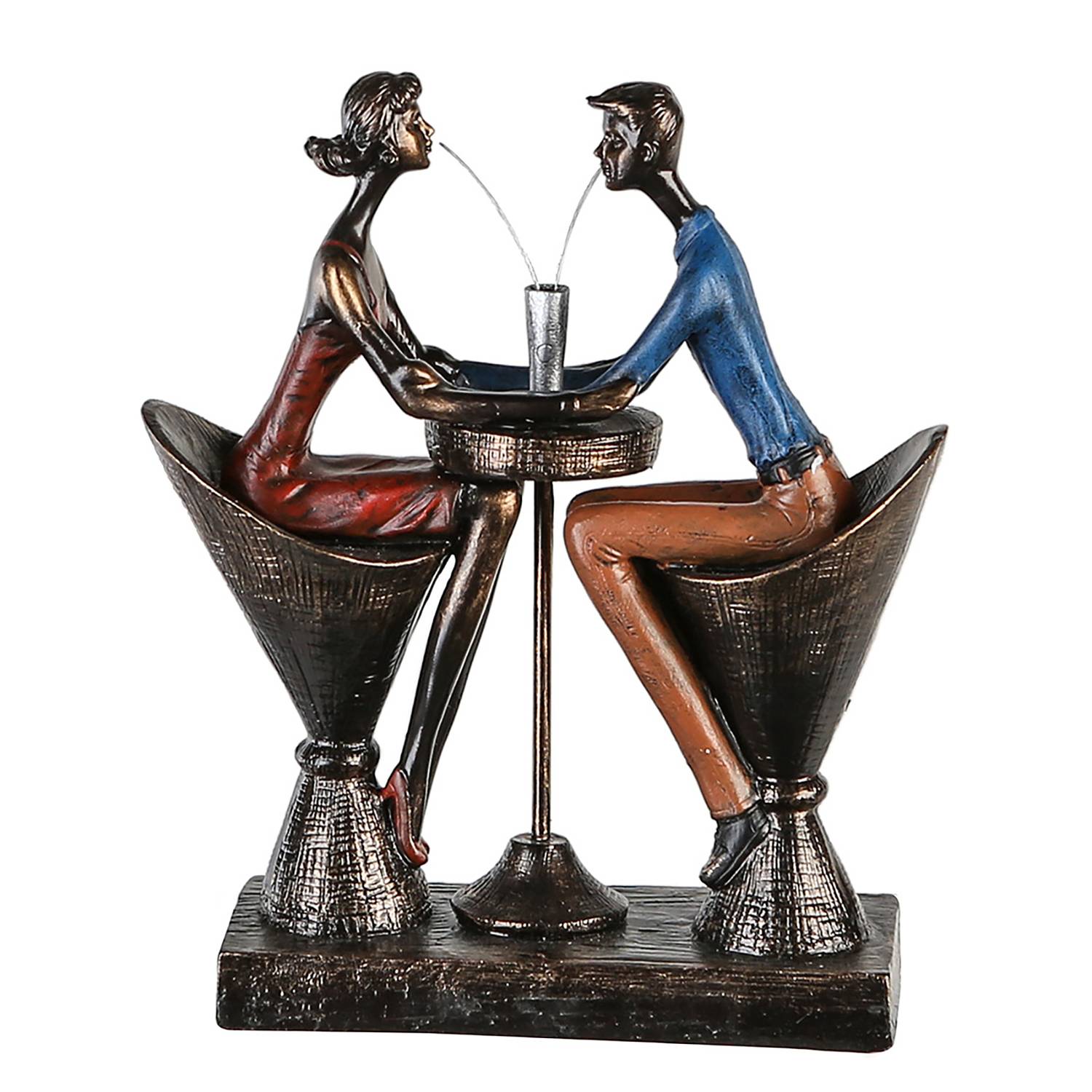 Skulptur Table for Two Kunstharz Bronze