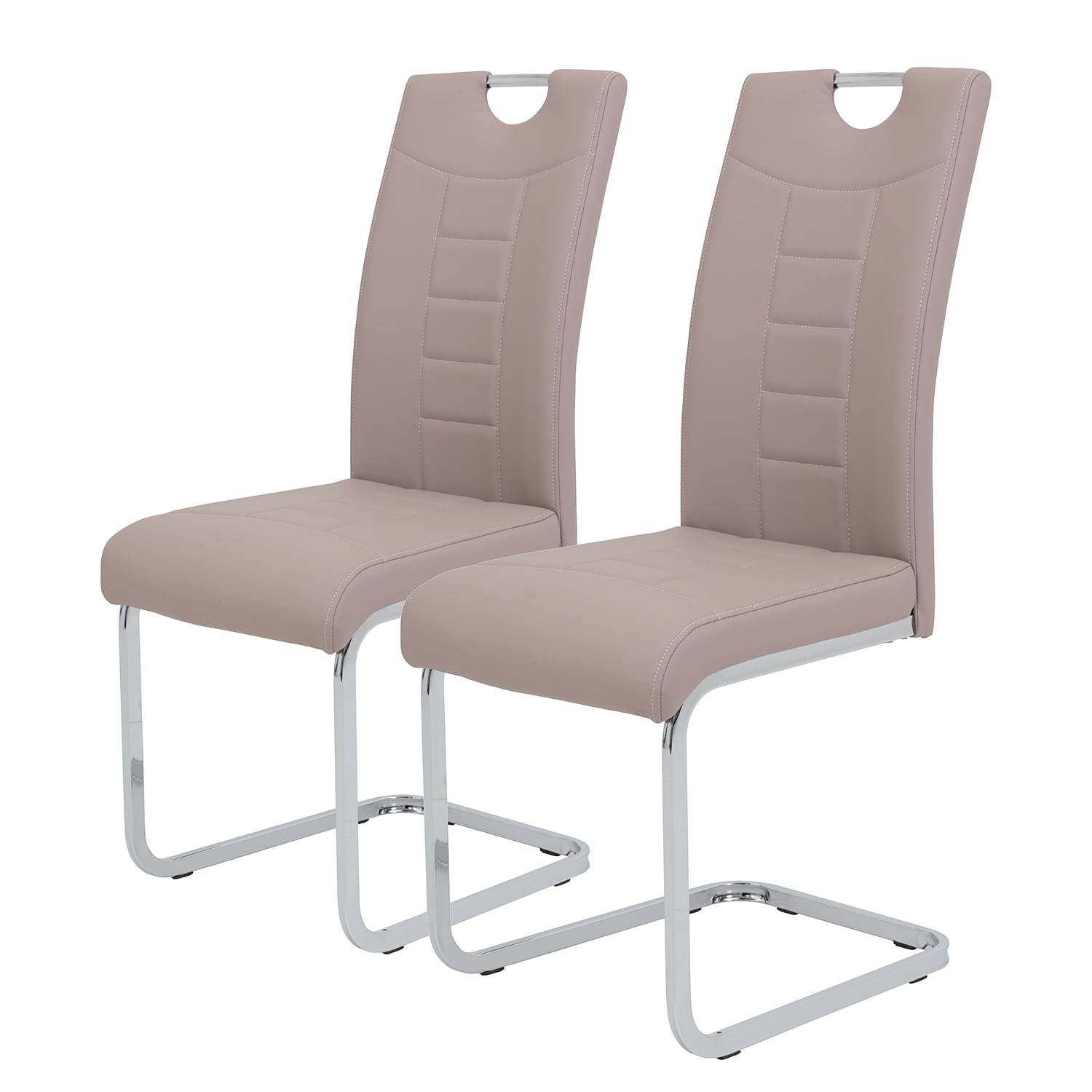 2x Festola Cantilever Chair Cappuccino