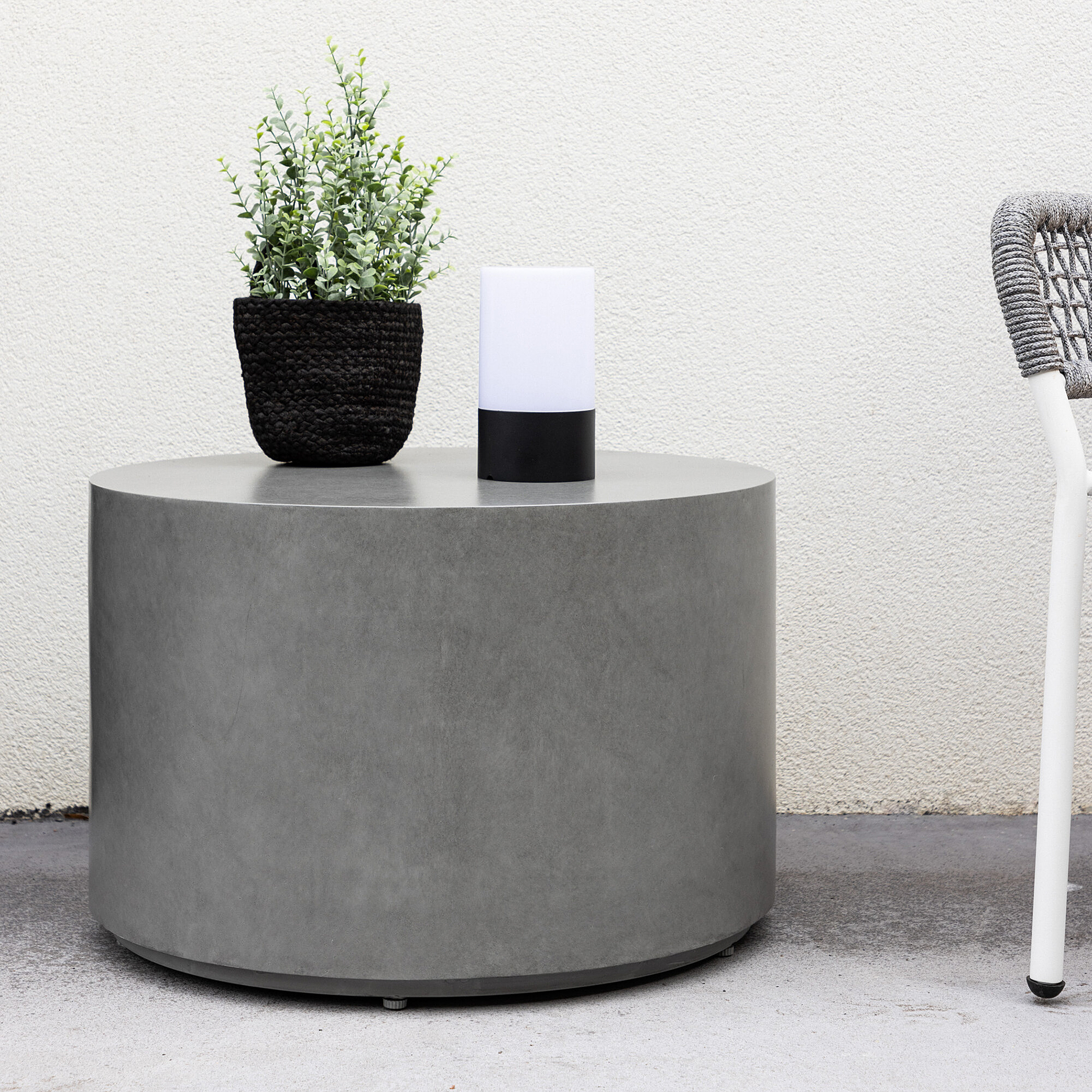 Lissabon Beistelltisch Aluminium Grau Ø60 cm