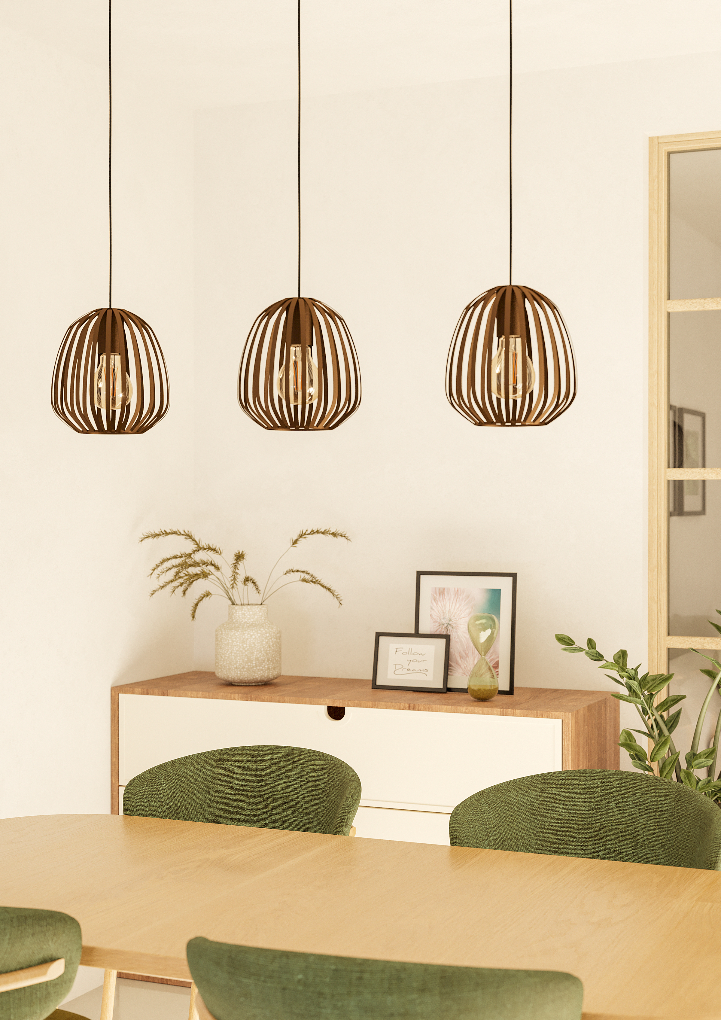 Espinal Pendant Light 3-Light Type B Steel Bronze