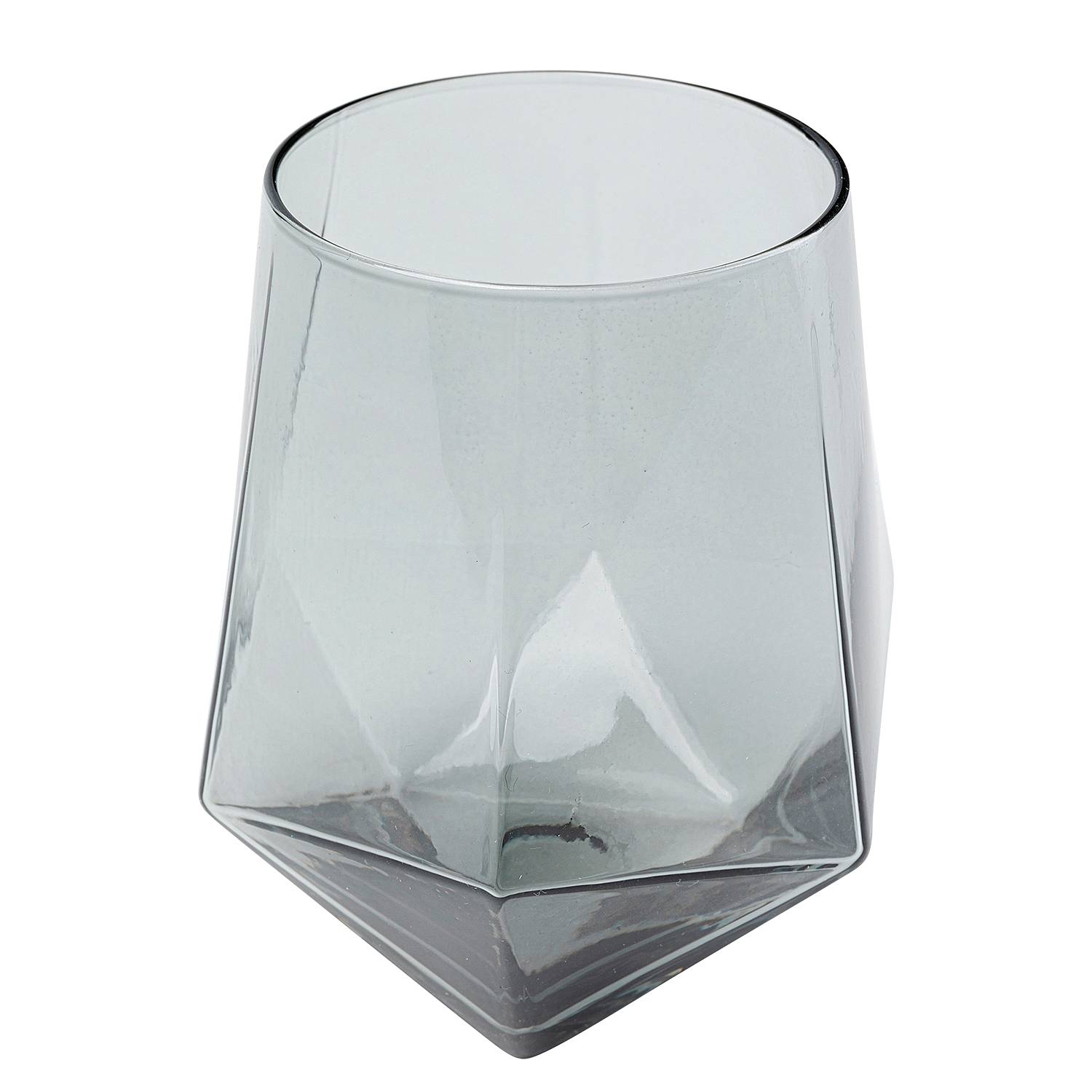 4x Diamond Water Glass Smoke Glass Transparent Grey