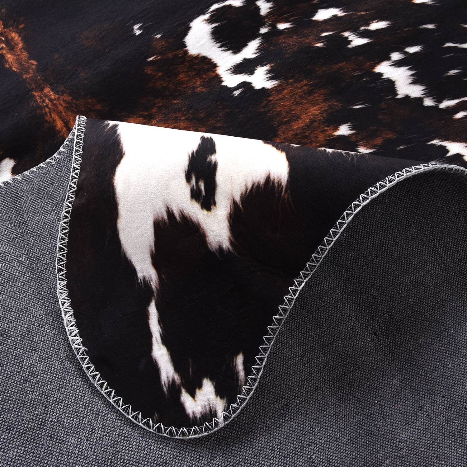 Kunstfell Emilia 615 Polyester Schwarz / Weiß 130 x 170 cm