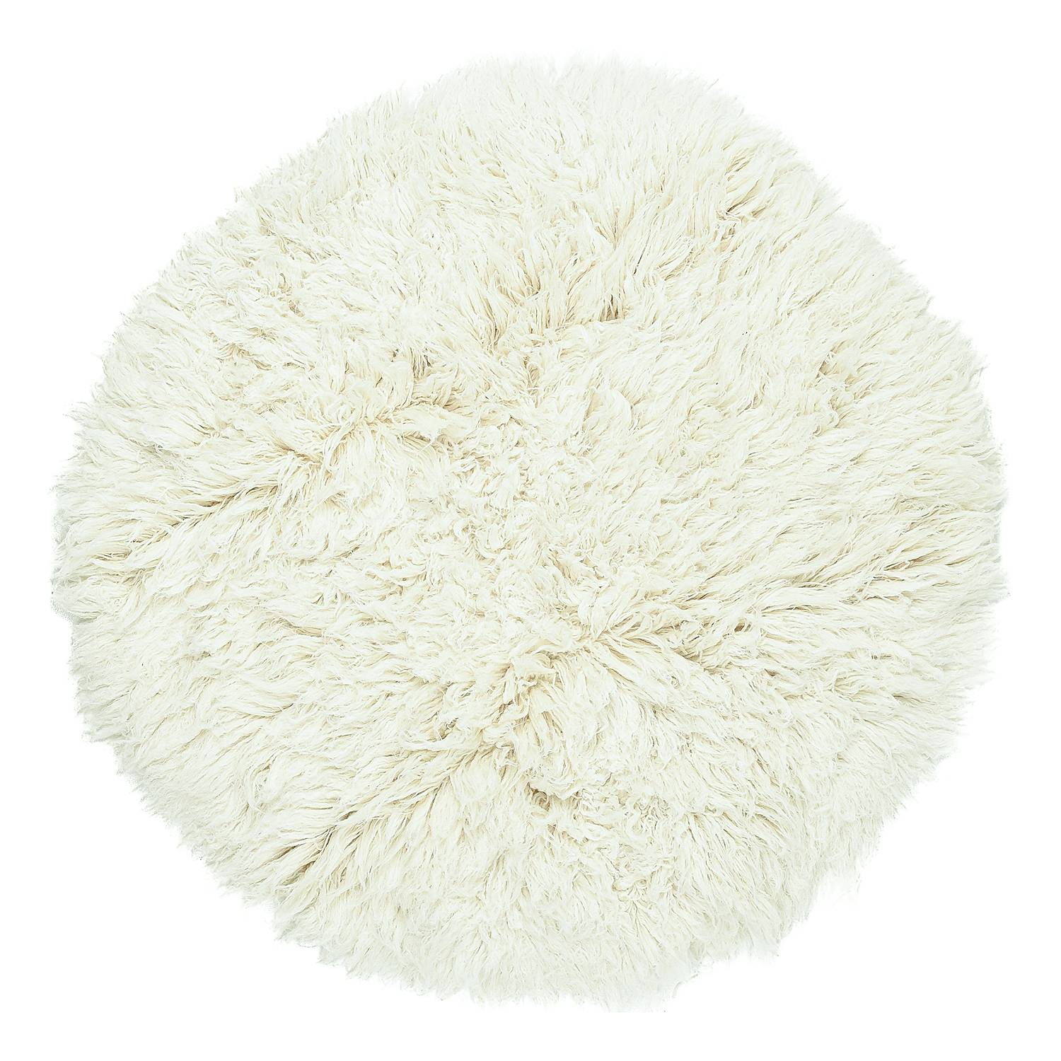 Wool Rug Flokos XXL Round Virgin Wool Cream White