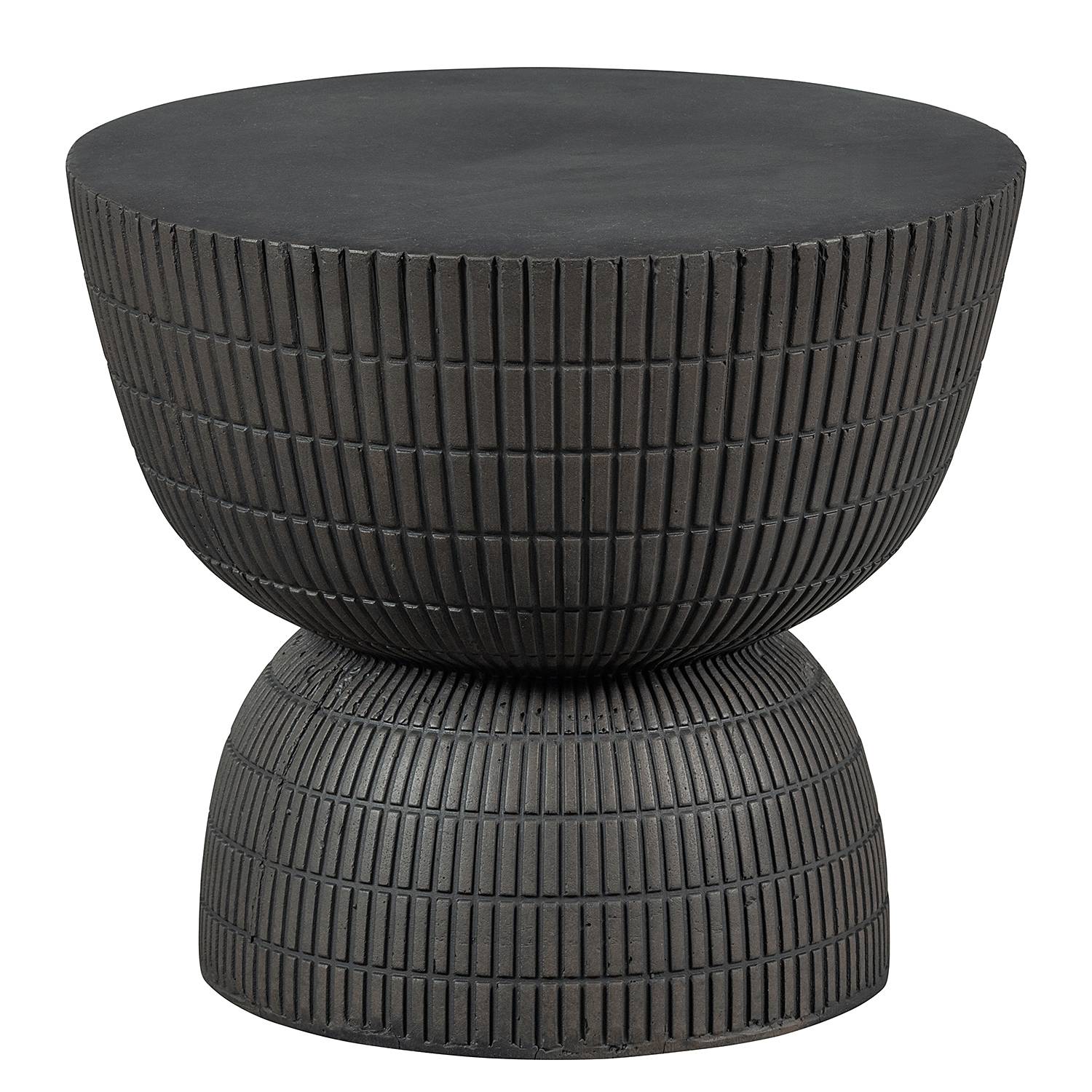 Beistelltisch Ukayu 40 cm Fiberglas Antik Schwarz