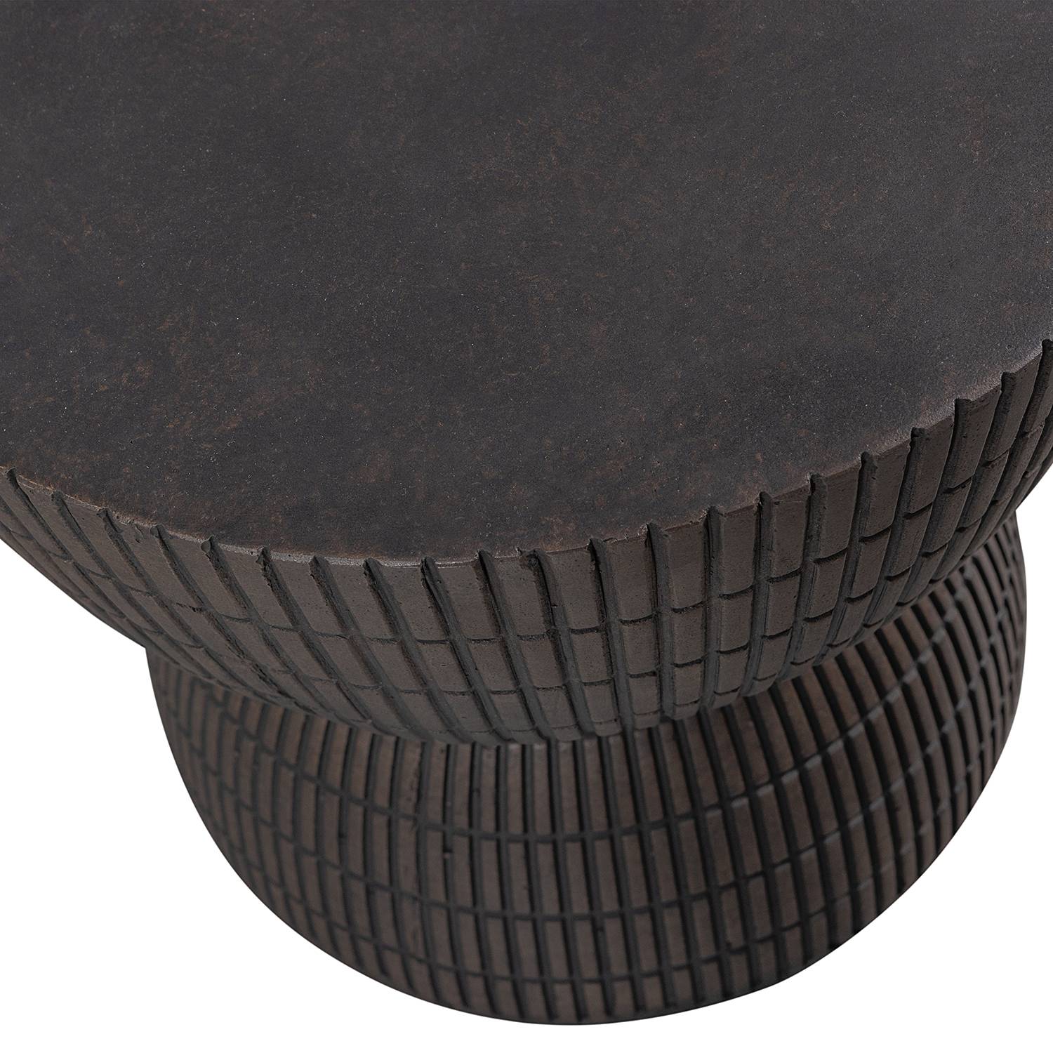 Beistelltisch Ukayu 40 cm Fiberglas Antik Schwarz