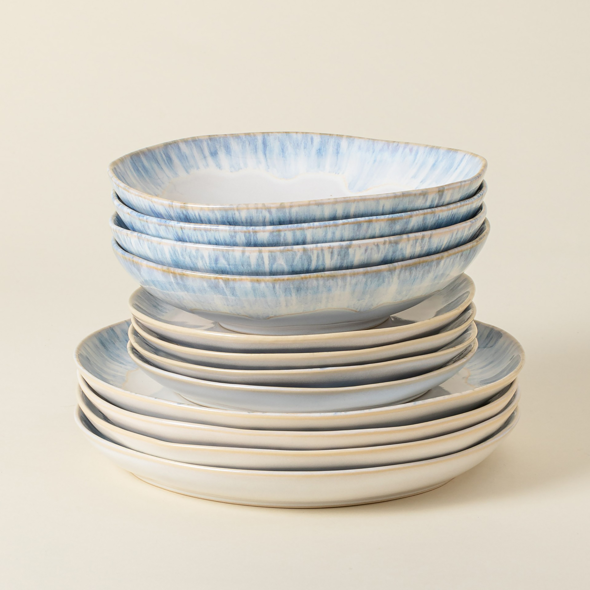 Tafelservice Brisa 12-teilig Typ B Keramik Weiß / Blau