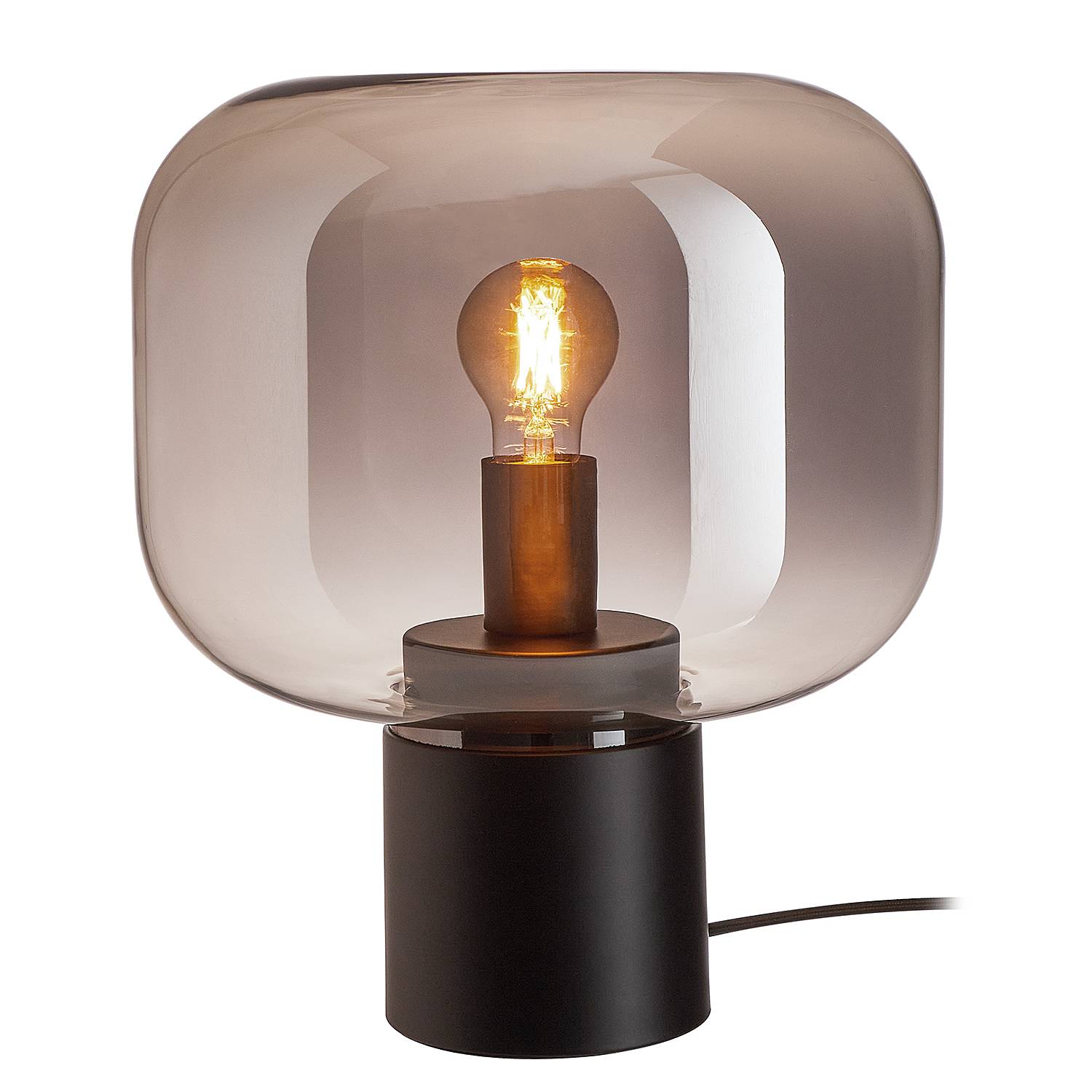 Tischleuchte RUNA Eisen / Glas 1-flammig Schwarz