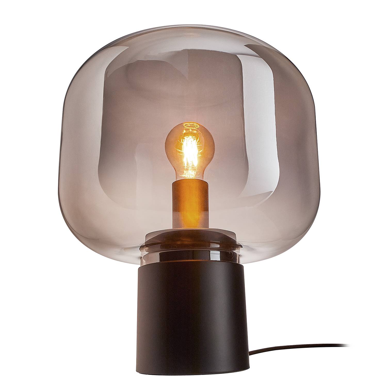 Tischleuchte RUNA Eisen / Glas 1-flammig Schwarz