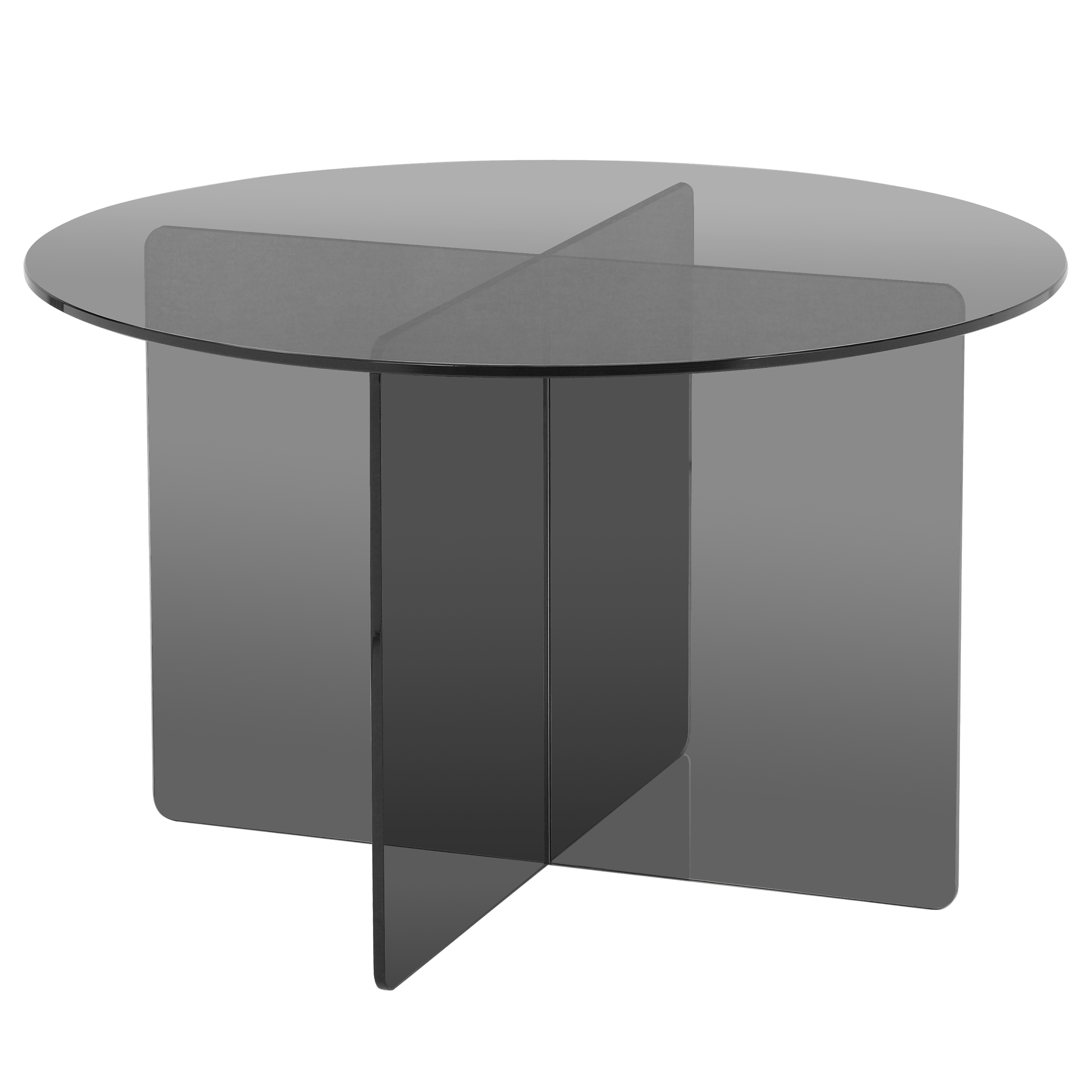 Couchtisch Tunnery rund Glas Grau