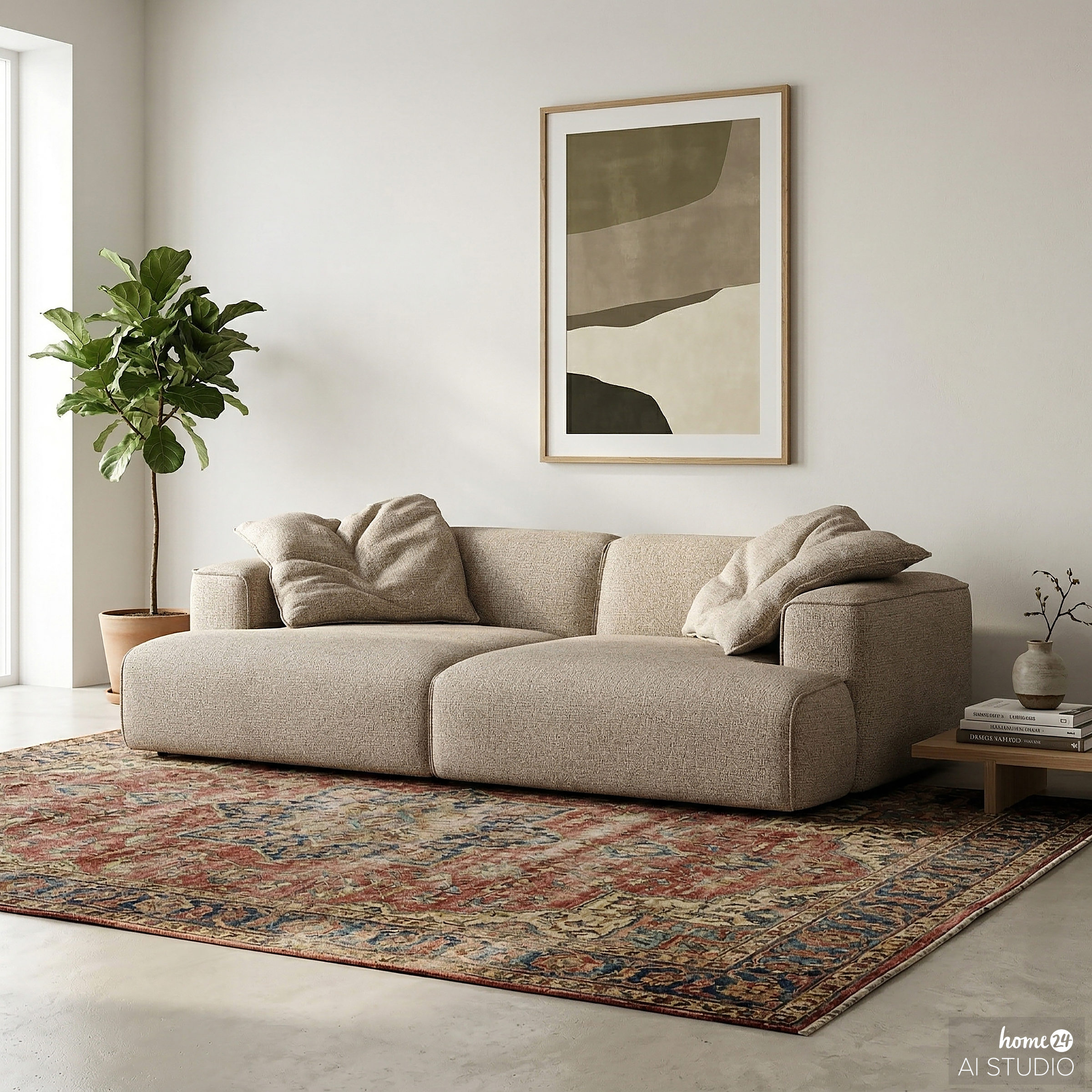 XL-Loungekissen HUDSON 2er-Set Webstoff Amaris: Beige