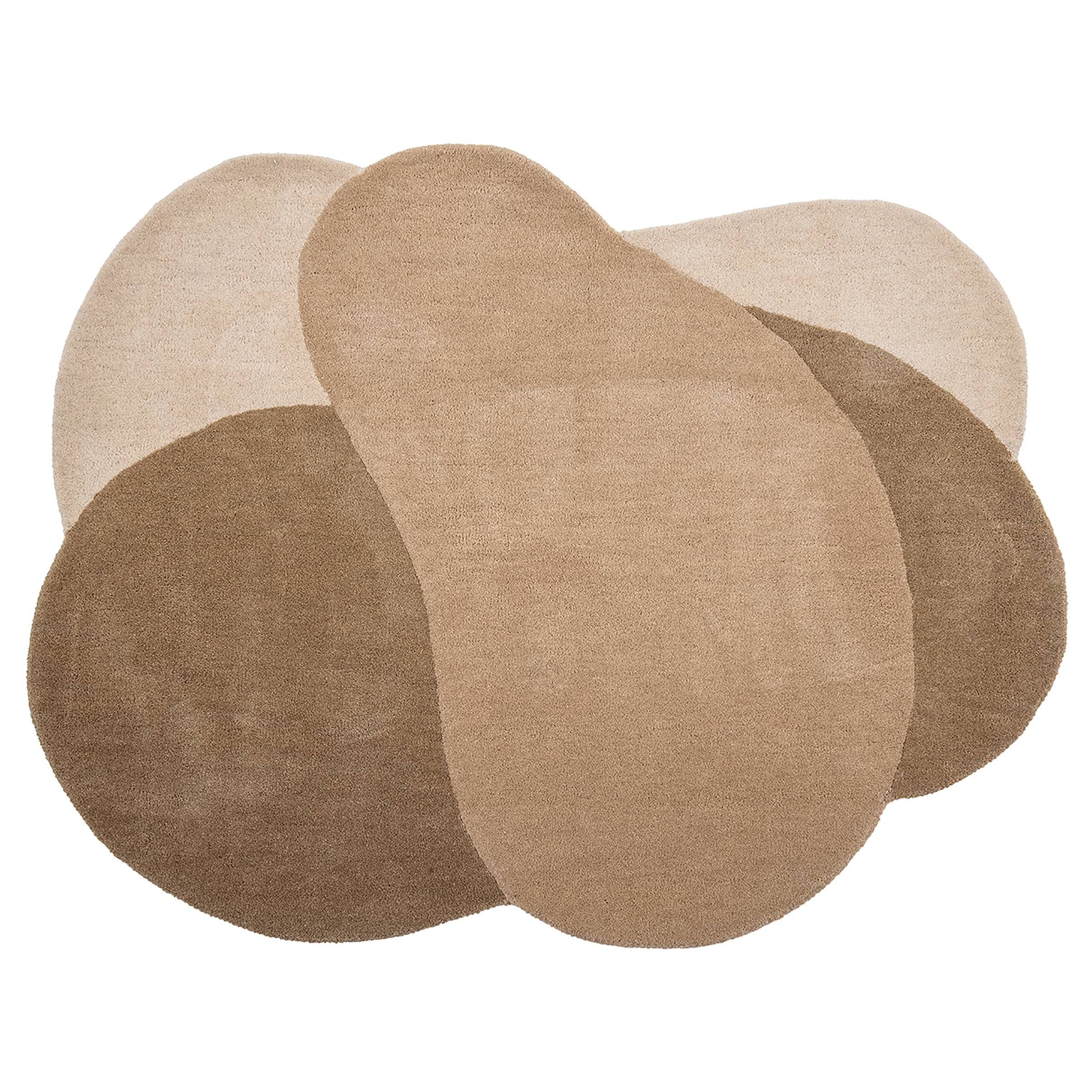 Kurzflorteppich Denton Wolle Braun / Beige