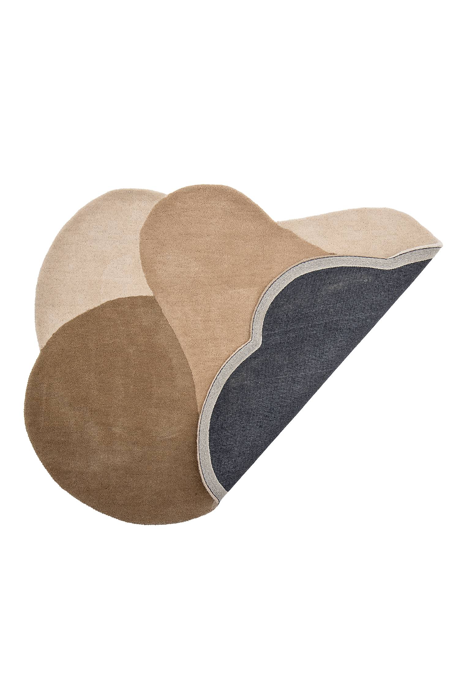Kurzflorteppich Denton Wolle Braun / Beige
