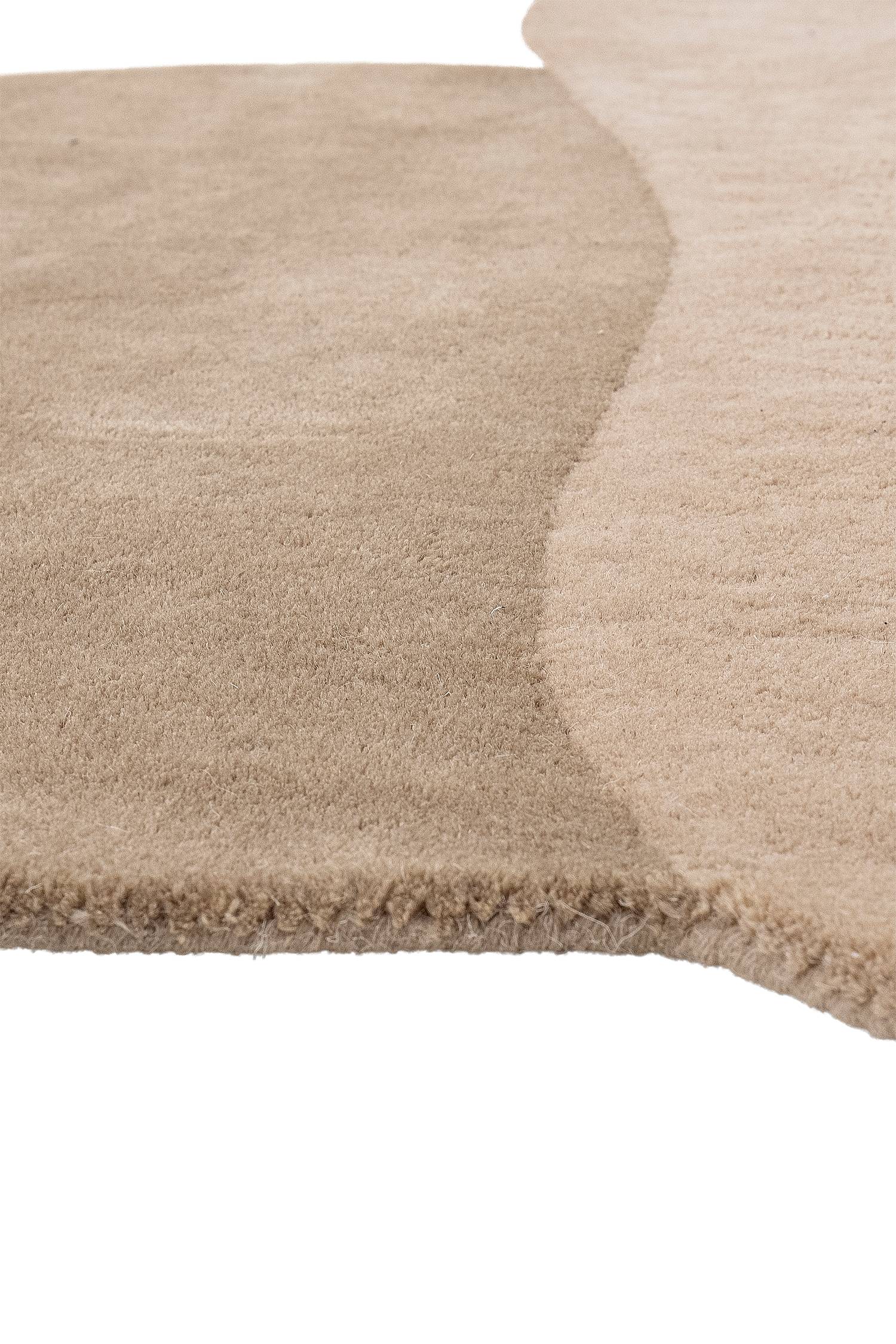 Kurzflorteppich Denton Wolle Braun / Beige