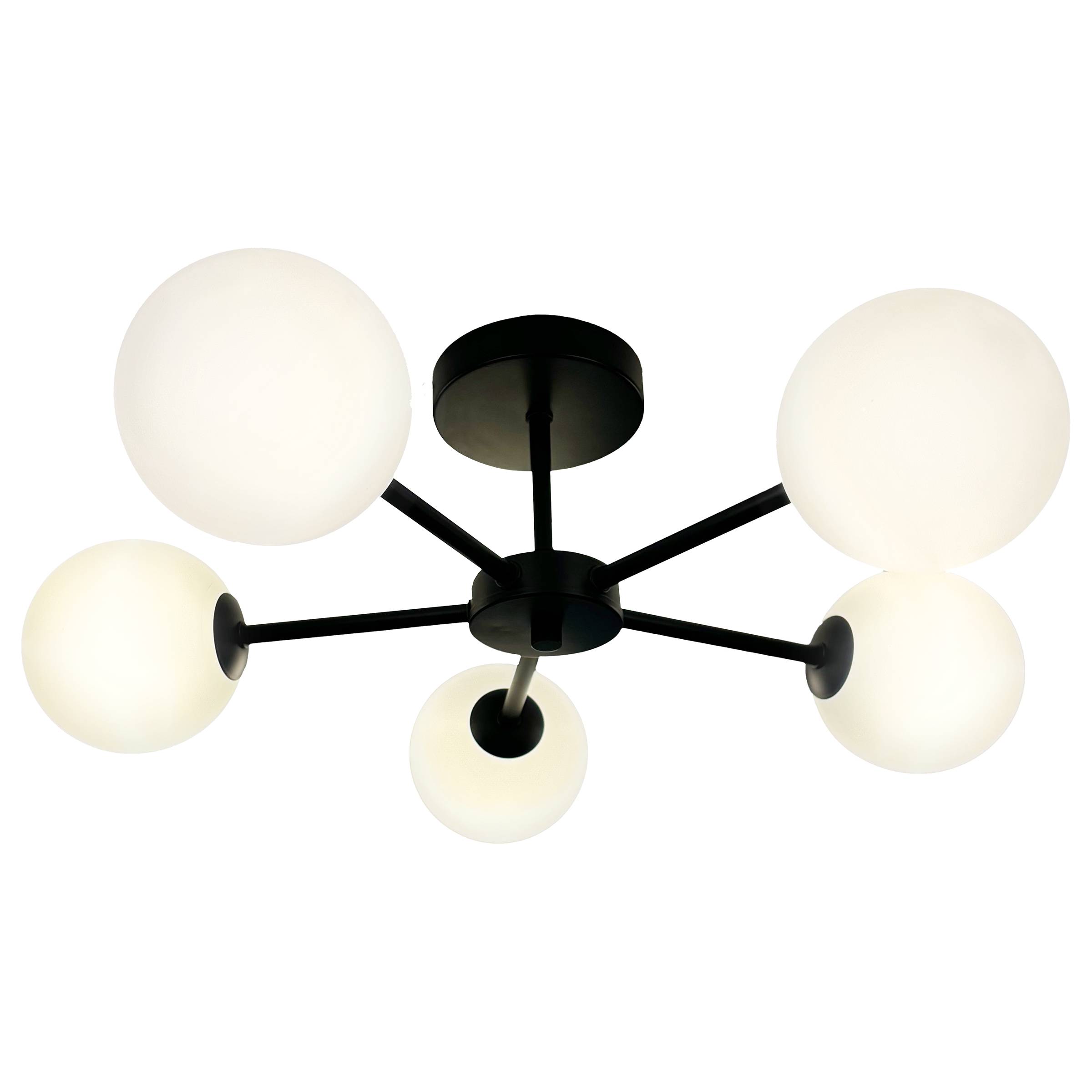 Ceiling lamp ILUMO opal glass / iron 5-light