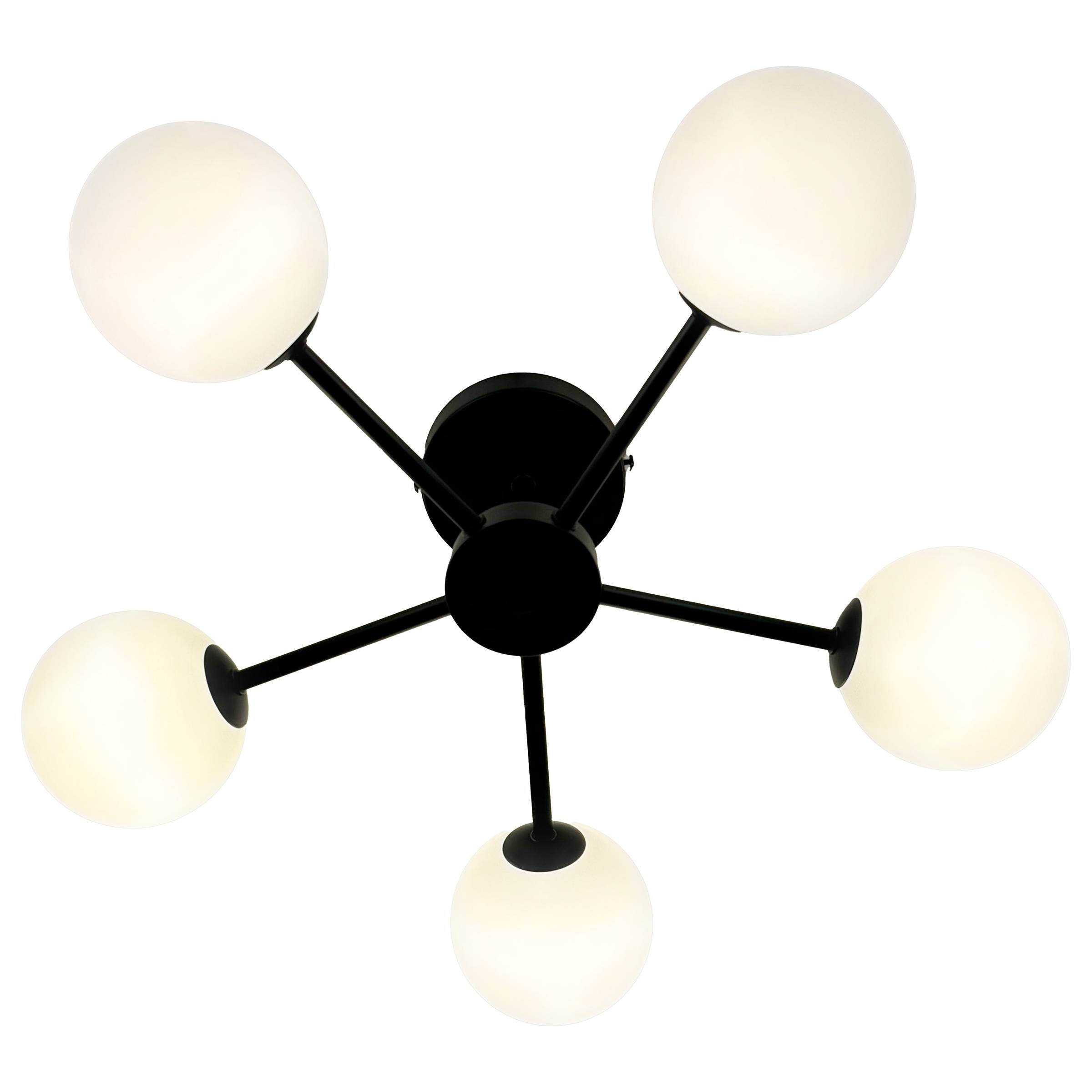Ceiling lamp ILUMO opal glass / iron 5-light