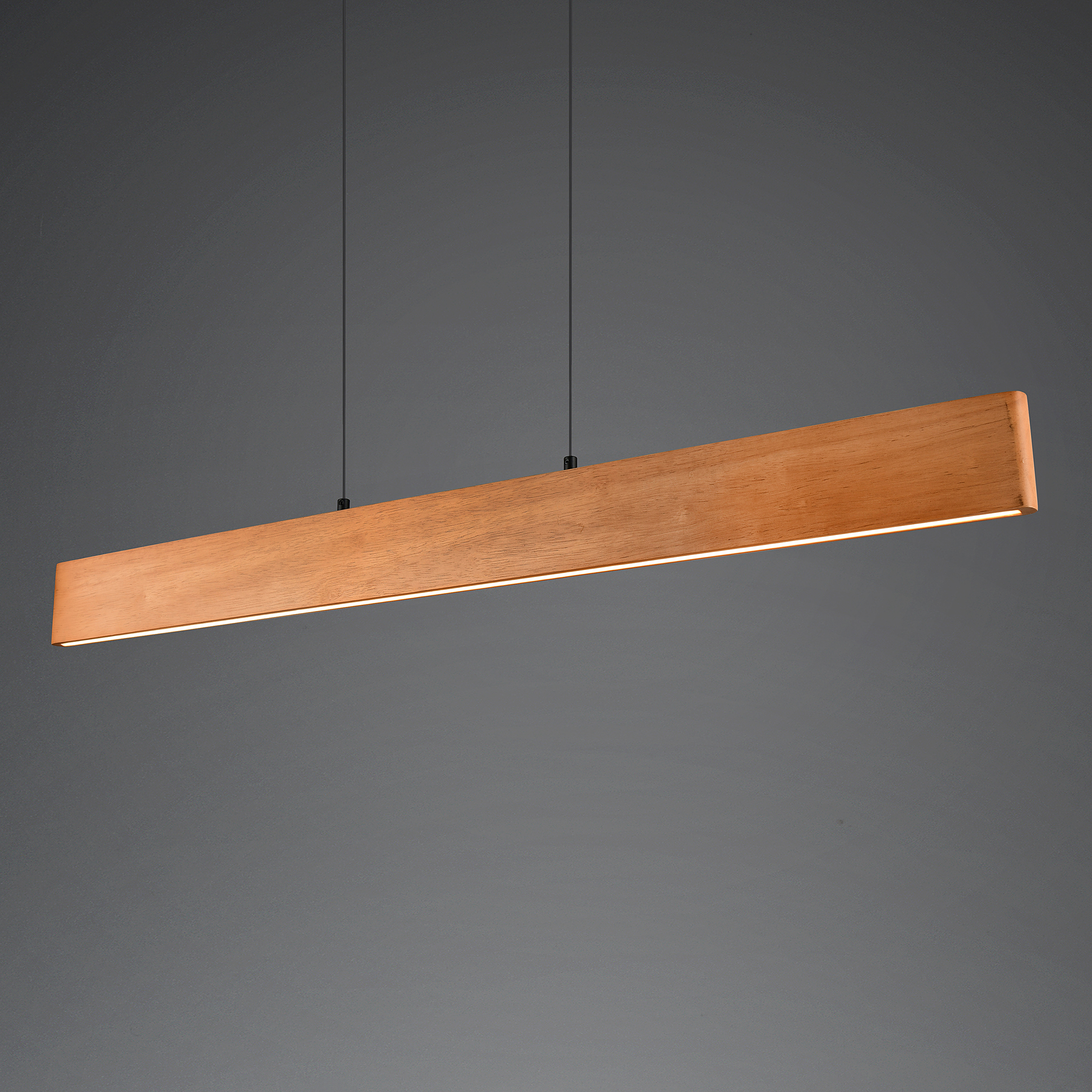 LED pendant light Edgewood rubberwood semi-solid / iron