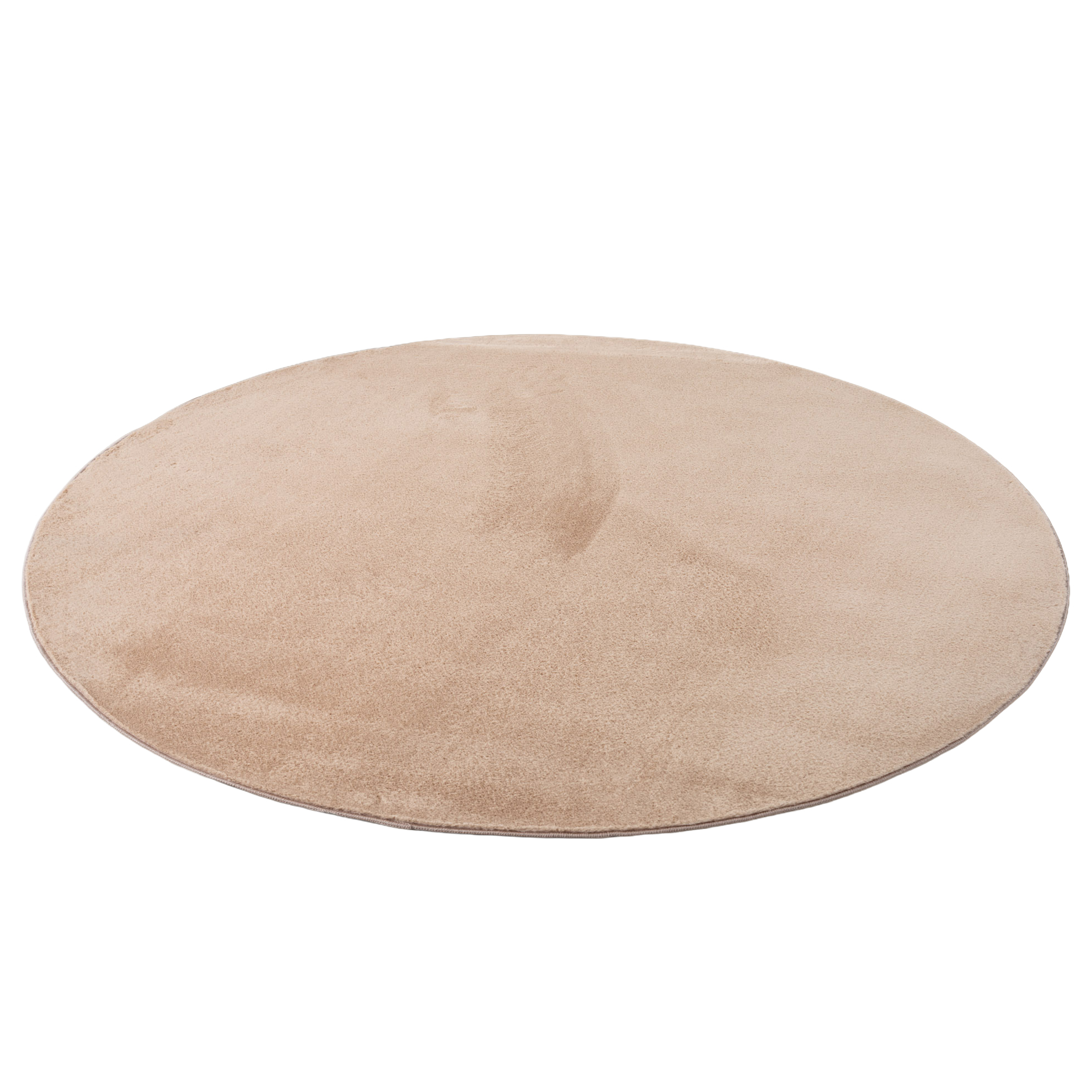 Short-pile rug Joy 1400 round felt / polypropylene beige