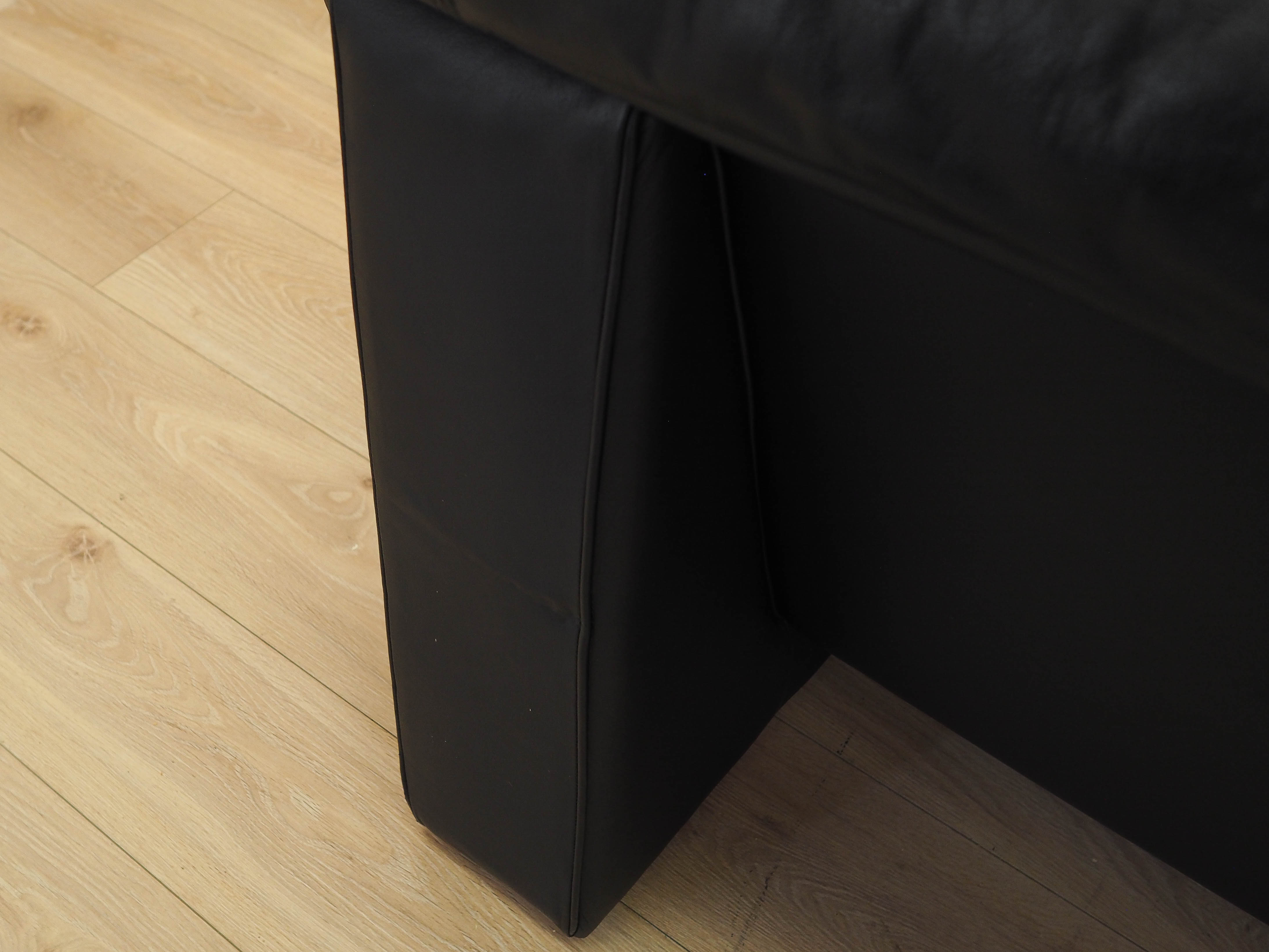 Black leather sofa 1960s