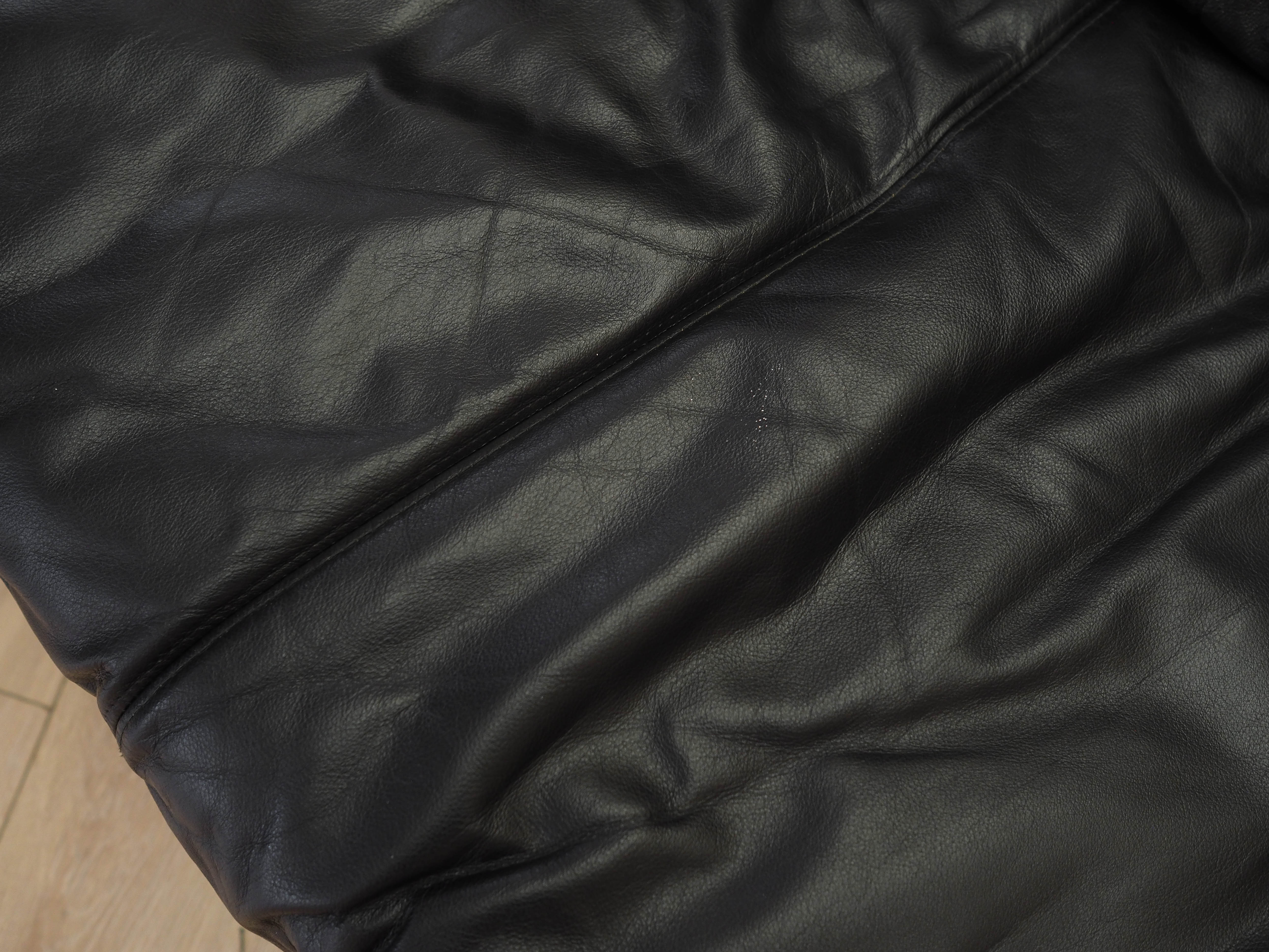 Black leather sofa 1960s