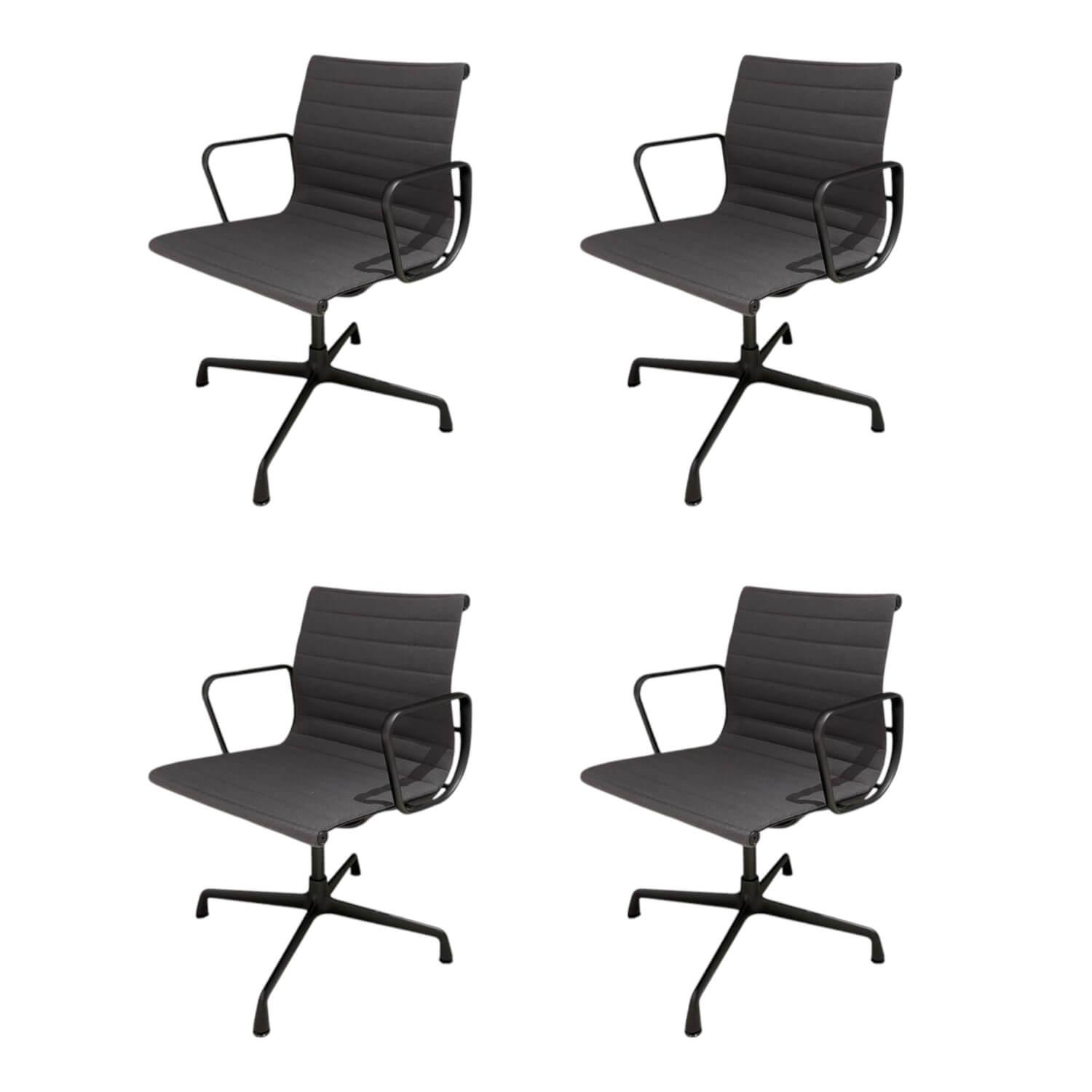 Vitra EA104 Armlehnstuhl Stoff Dunkelgrau Aluminium