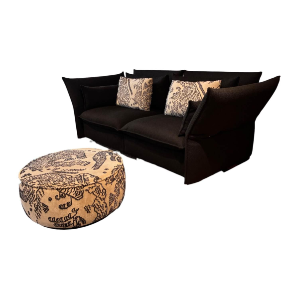 Vitra Mariposa Helia 193 Sofa Schwarz mit Hocker