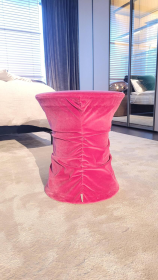Hocker Bellows Samtstoff Harald 2 612 Rose Rosa