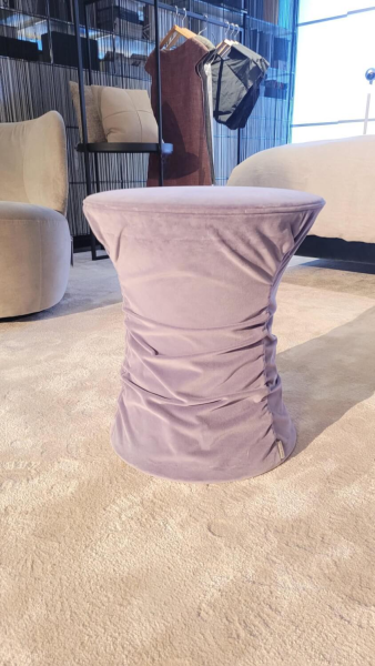Hocker Bellows Velourstoff Harald 2 652 Blau Grau Violett