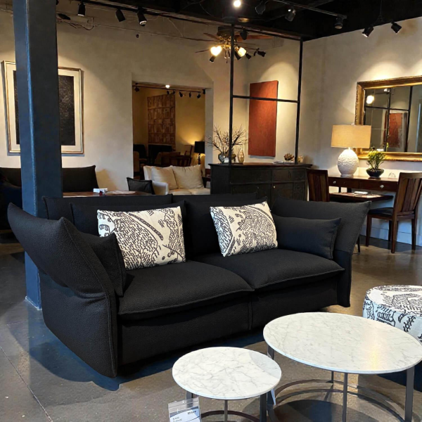Vitra Mariposa Helia 193 Sofa Schwarz mit Hocker