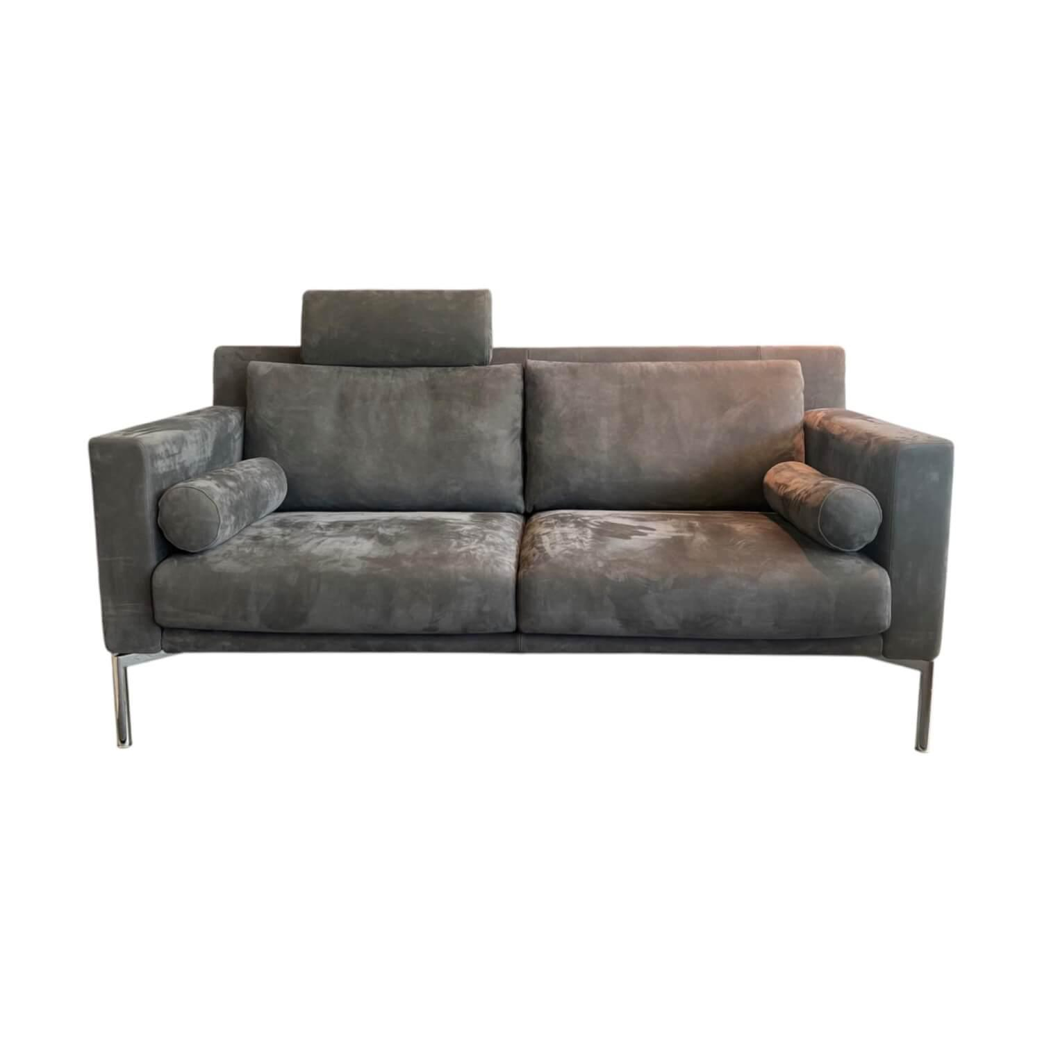 Walter Knoll Sofa Jason 390 25 FLFR Leder Mohnsamen Grau