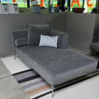 Recamiere Jaan Living Stoff Grau Gestell Aluminium