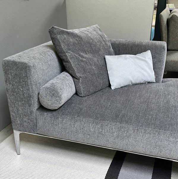 Recamiere Jaan Living Stoff Grau Gestell Aluminium