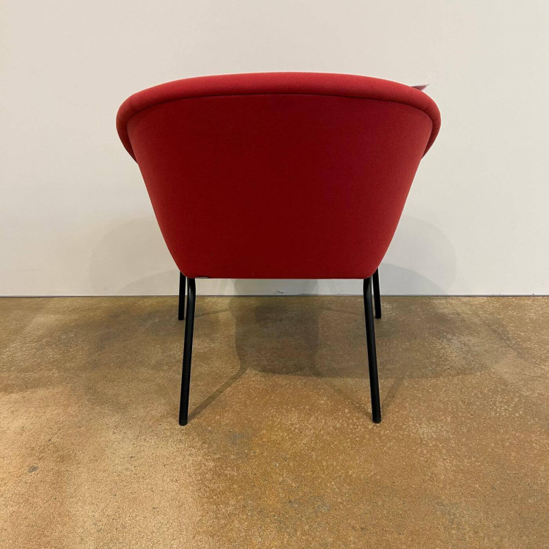 Walter Knoll Sessel 369 10 Stoff Rot Gestell Schwarz