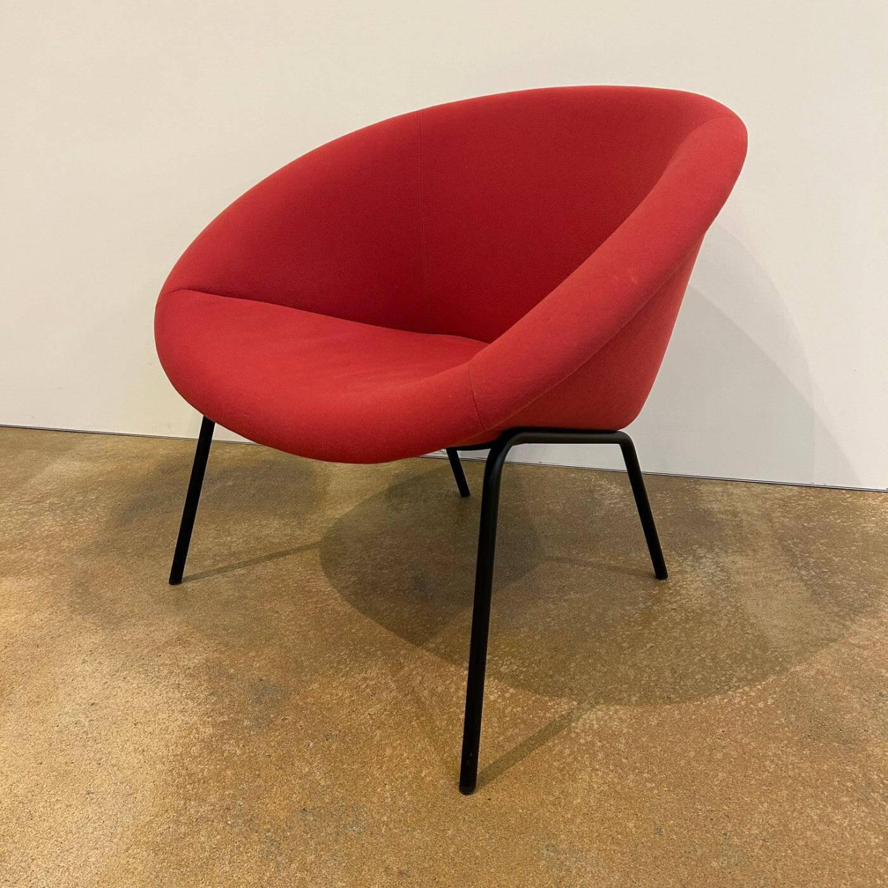 Walter Knoll Sessel 369 10 Stoff Rot Gestell Schwarz