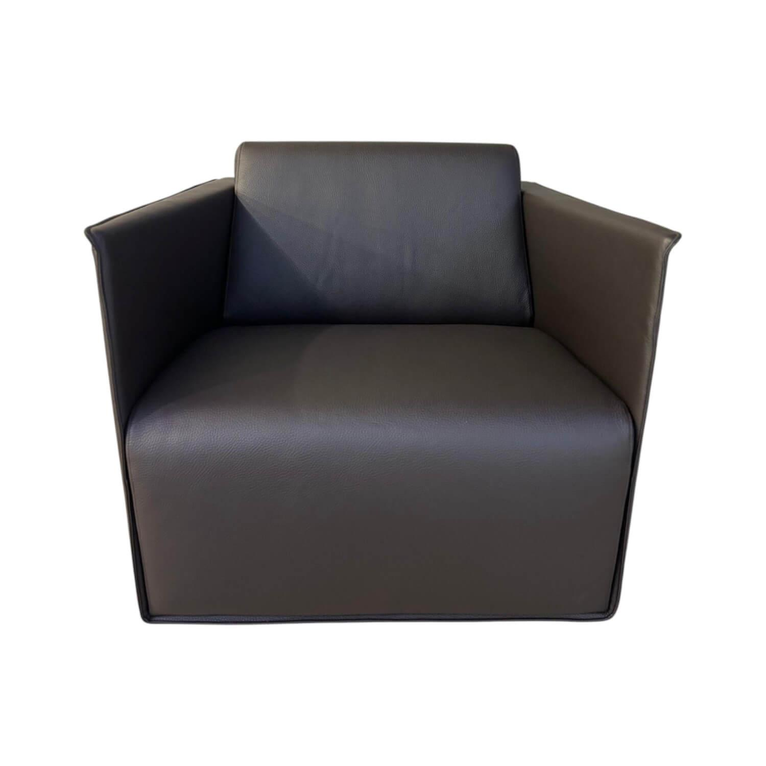 Walter Knoll Sessel T Ray Leder Braun Teak Gestell