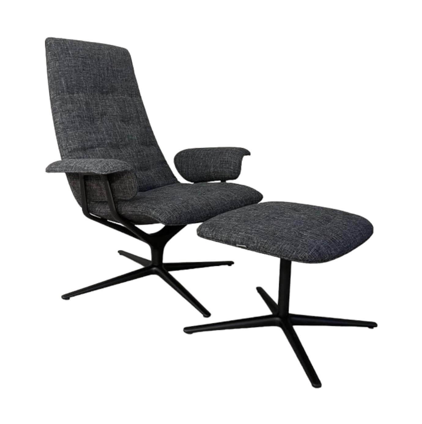 Walter Knoll Armchair Healey Soft 184-10+184-H1 Dark Grey