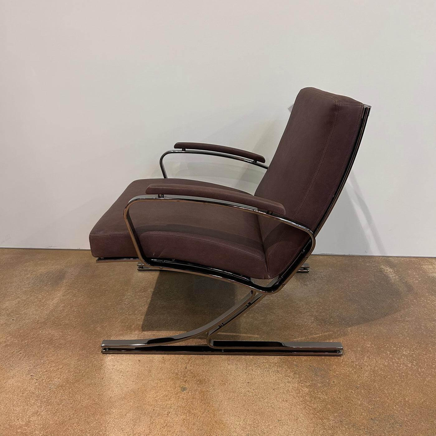 Walter Knoll Berlin Sessel Leder Kastanie Mit Chromgestell
