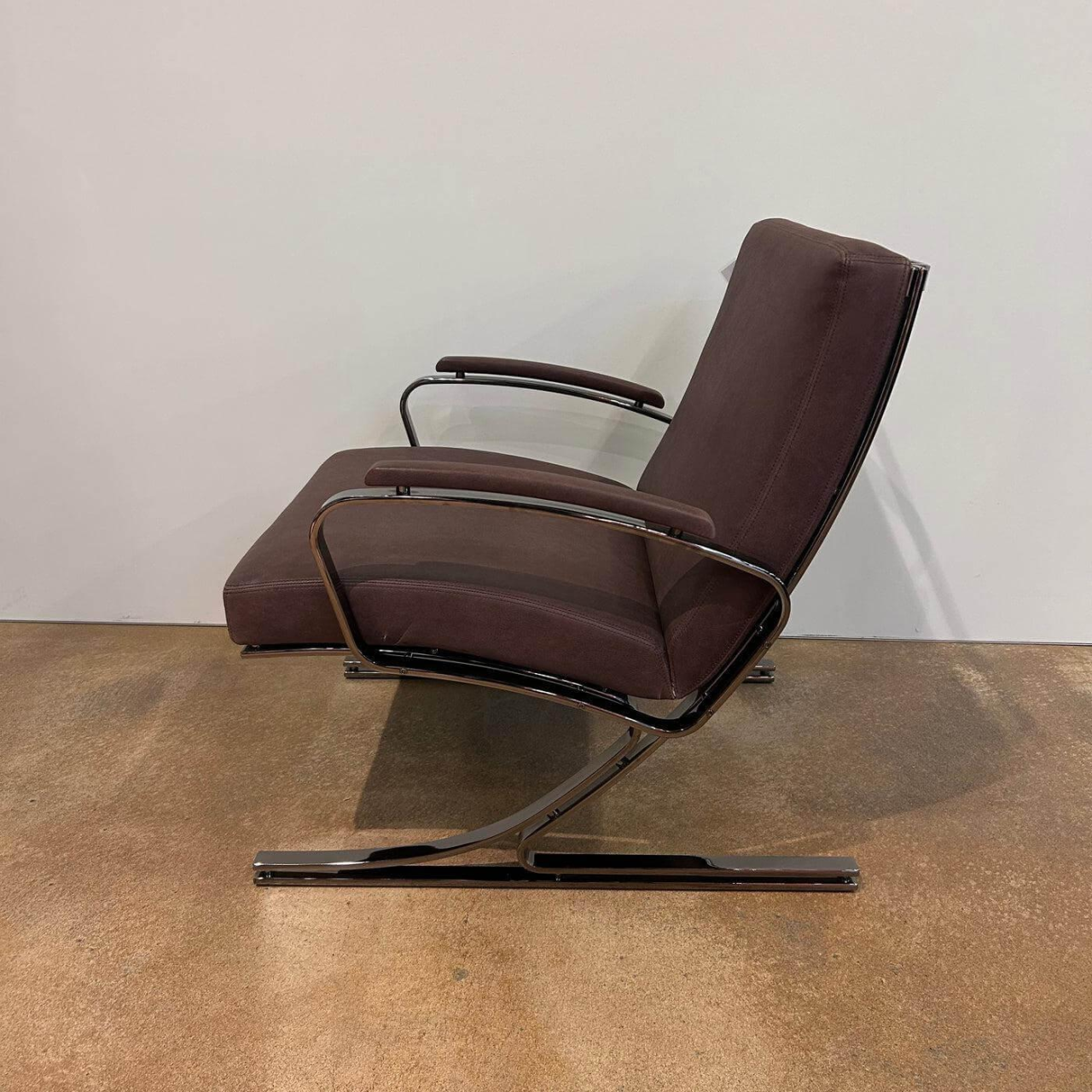 Walter Knoll Berlin Sessel Leder Kastanie Mit Chromgestell