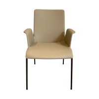 Walter Knoll Liz 1314 Armchair, Beige Leather, Bronze Frame