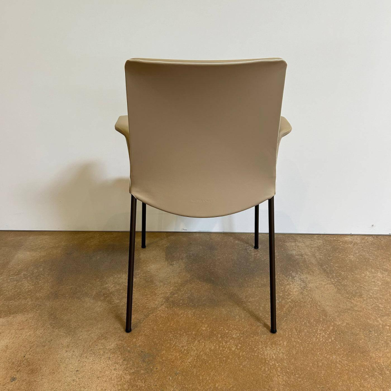 Walter Knoll Liz 1314 Armchair, Beige Leather, Bronze Frame