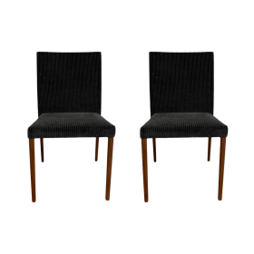 Walter Knoll Jason Lite 1900 Stuhl Stoff Dunkelblau Nussbaum
