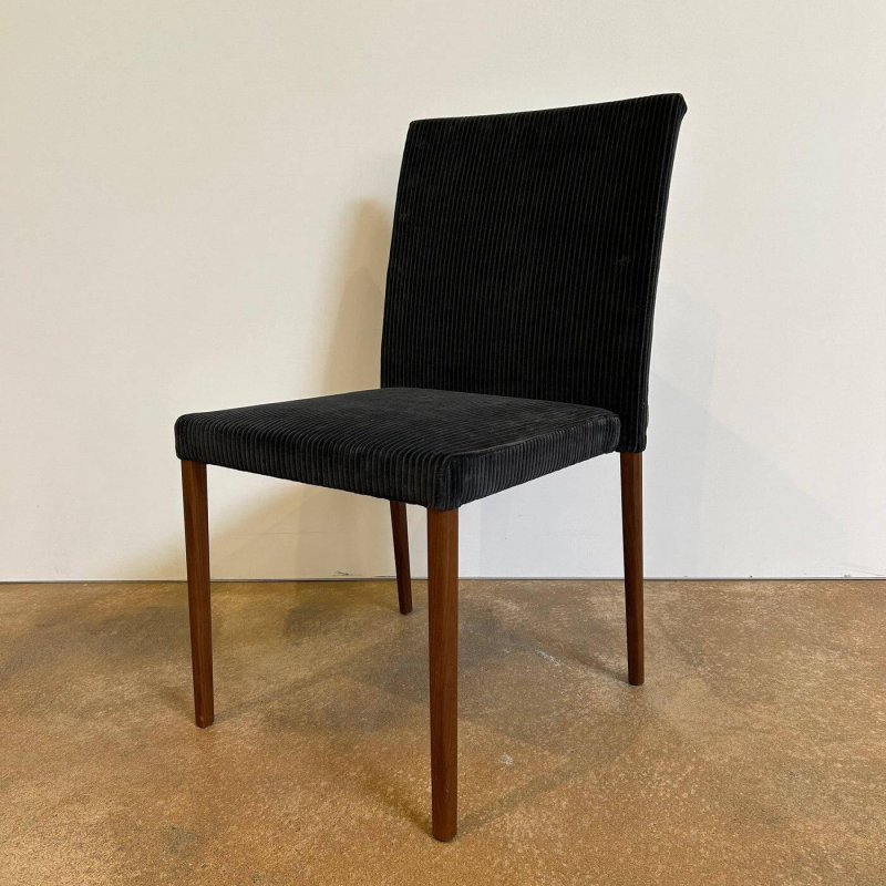 Walter Knoll Jason Lite 1900 Stuhl Stoff Dunkelblau Nussbaum
