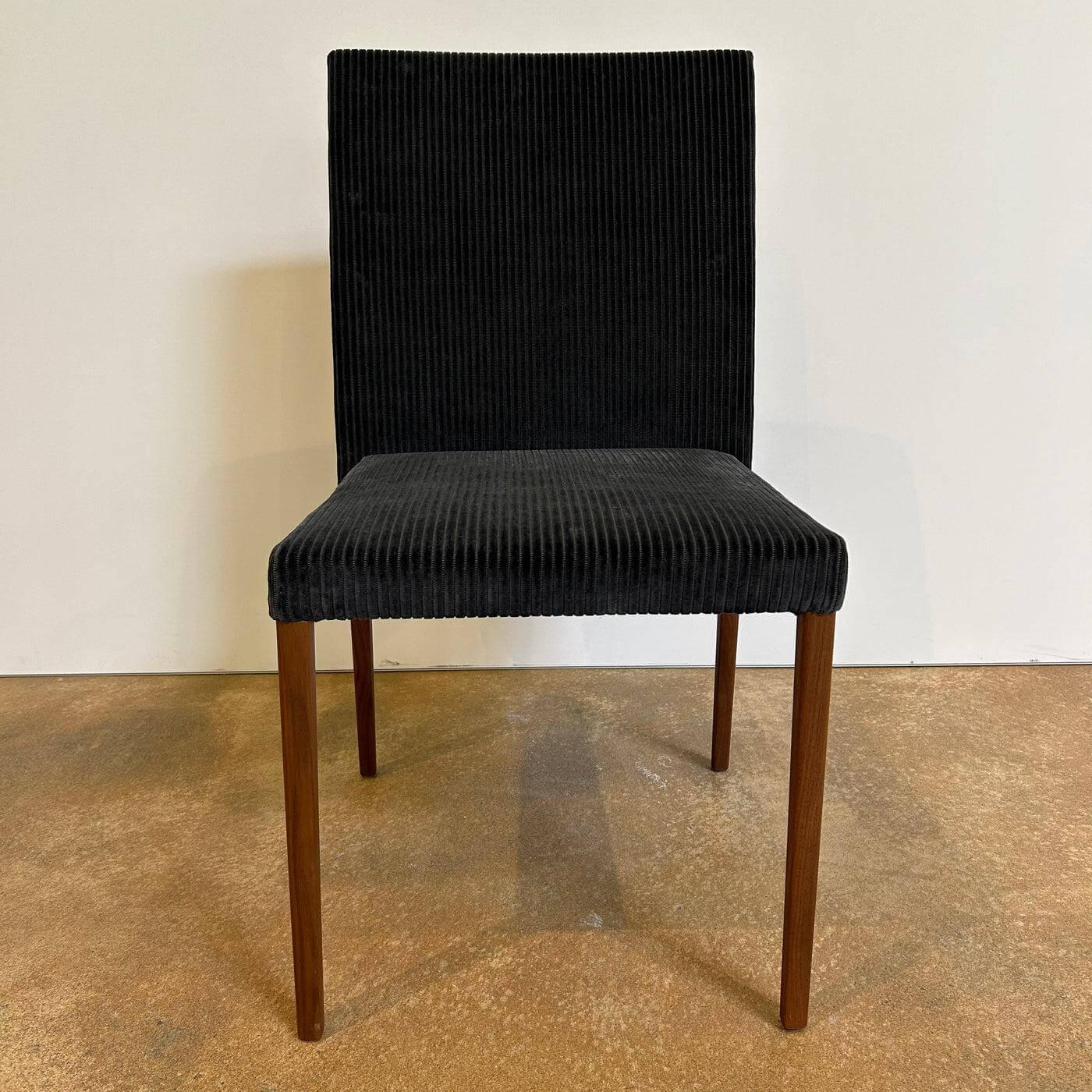Walter Knoll Jason Lite 1900 Stuhl Stoff Dunkelblau Nussbaum