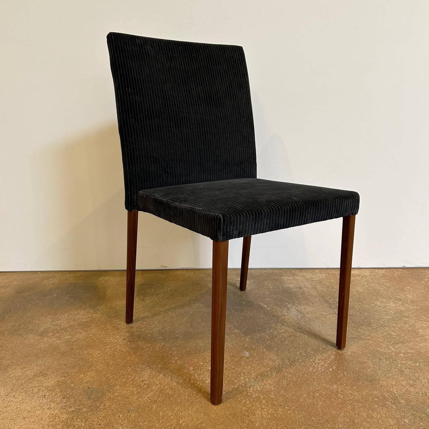 Walter Knoll Jason Lite 1900 Stuhl Stoff Dunkelblau Nussbaum