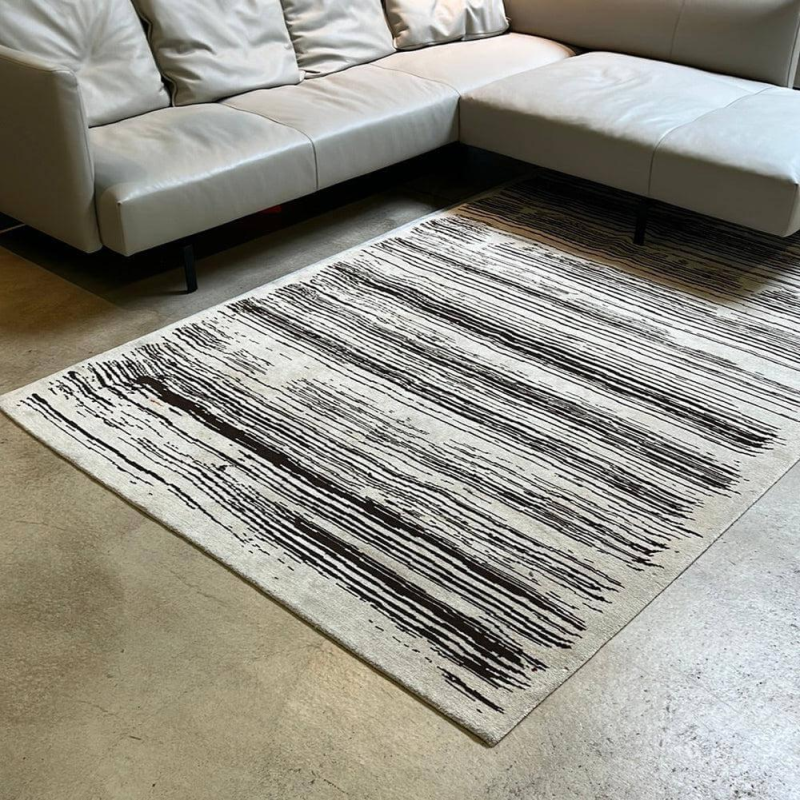 Walter Knoll Kuruka Teppich Wolle Schwarz Weiß Braun