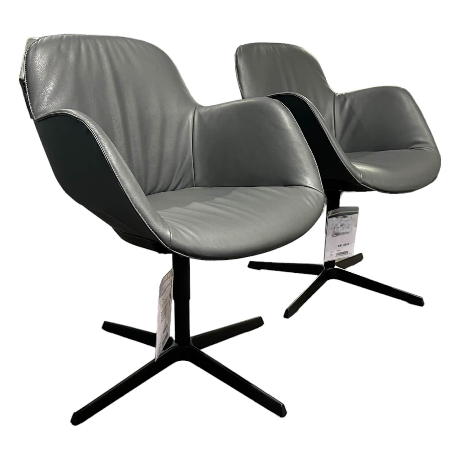 Walter Knoll Sheru Chair Leather Congress Grey Frame